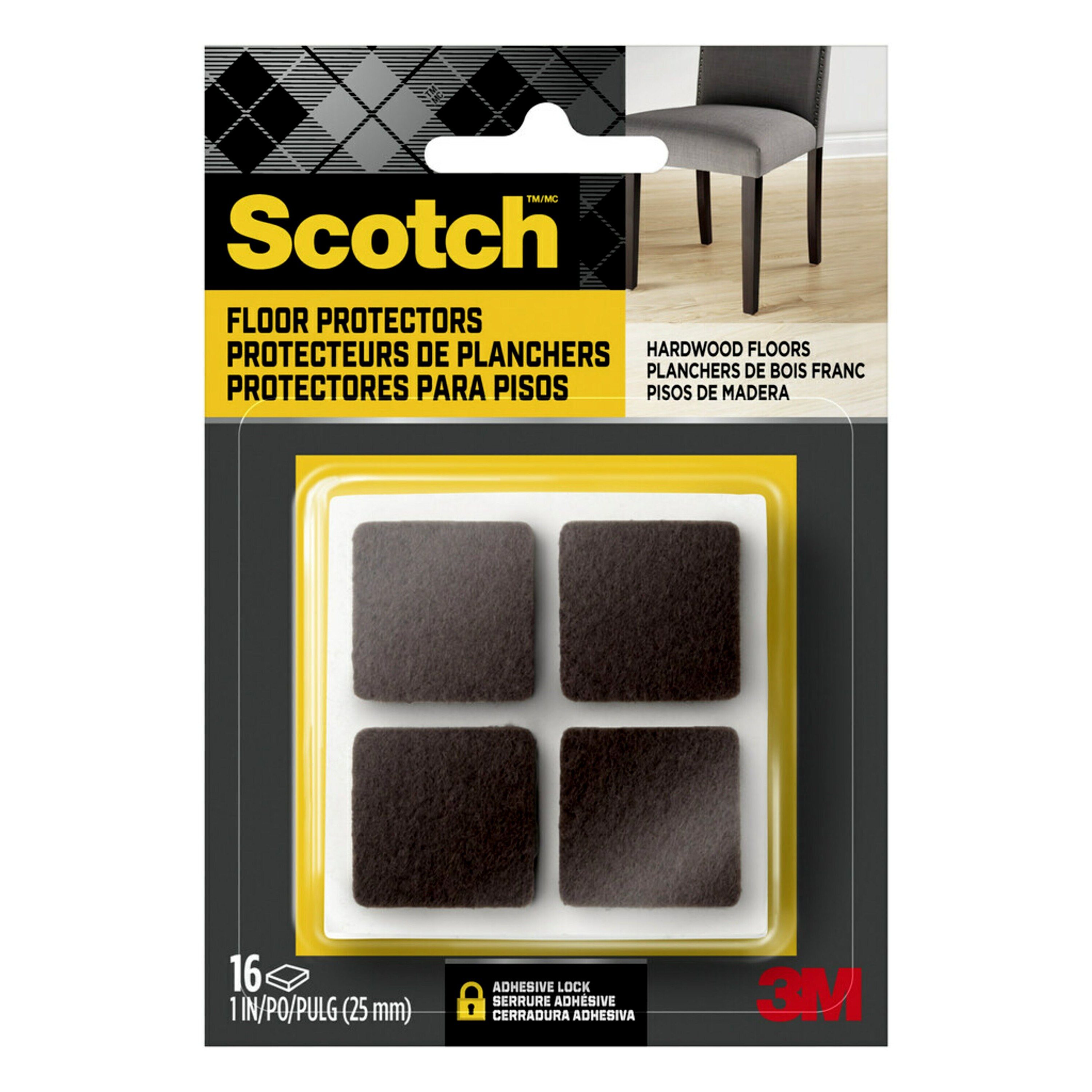 Scotch 16-Pack 1-in Brown Square Felt Furniture Pads in the Felt