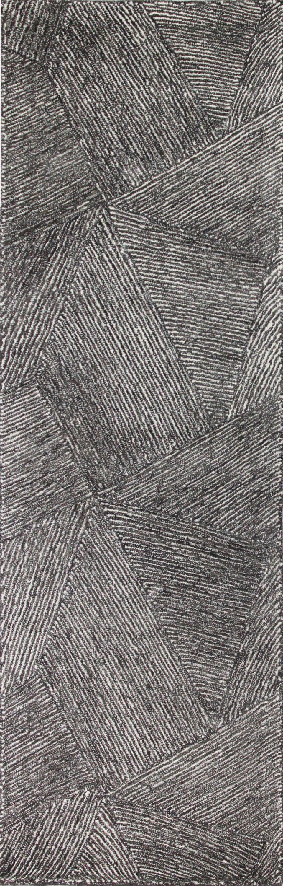 Bashian 649652295336 3 X 8 (ft) Wool Charcoal Indoor Geometric Moroccan Runner Rug