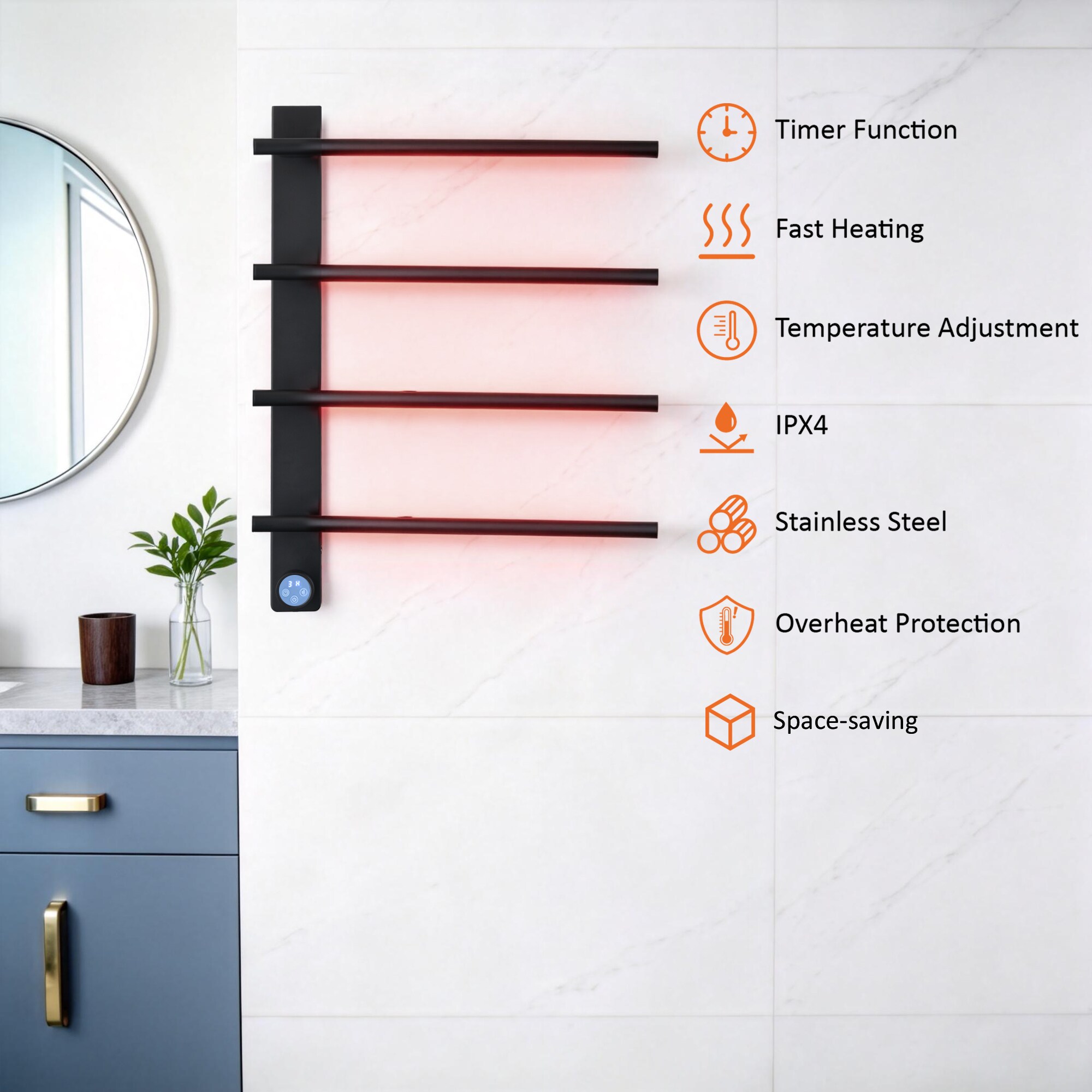 Trivework AQETW04-BL-4A-344Z Towel-Warmers - View #8