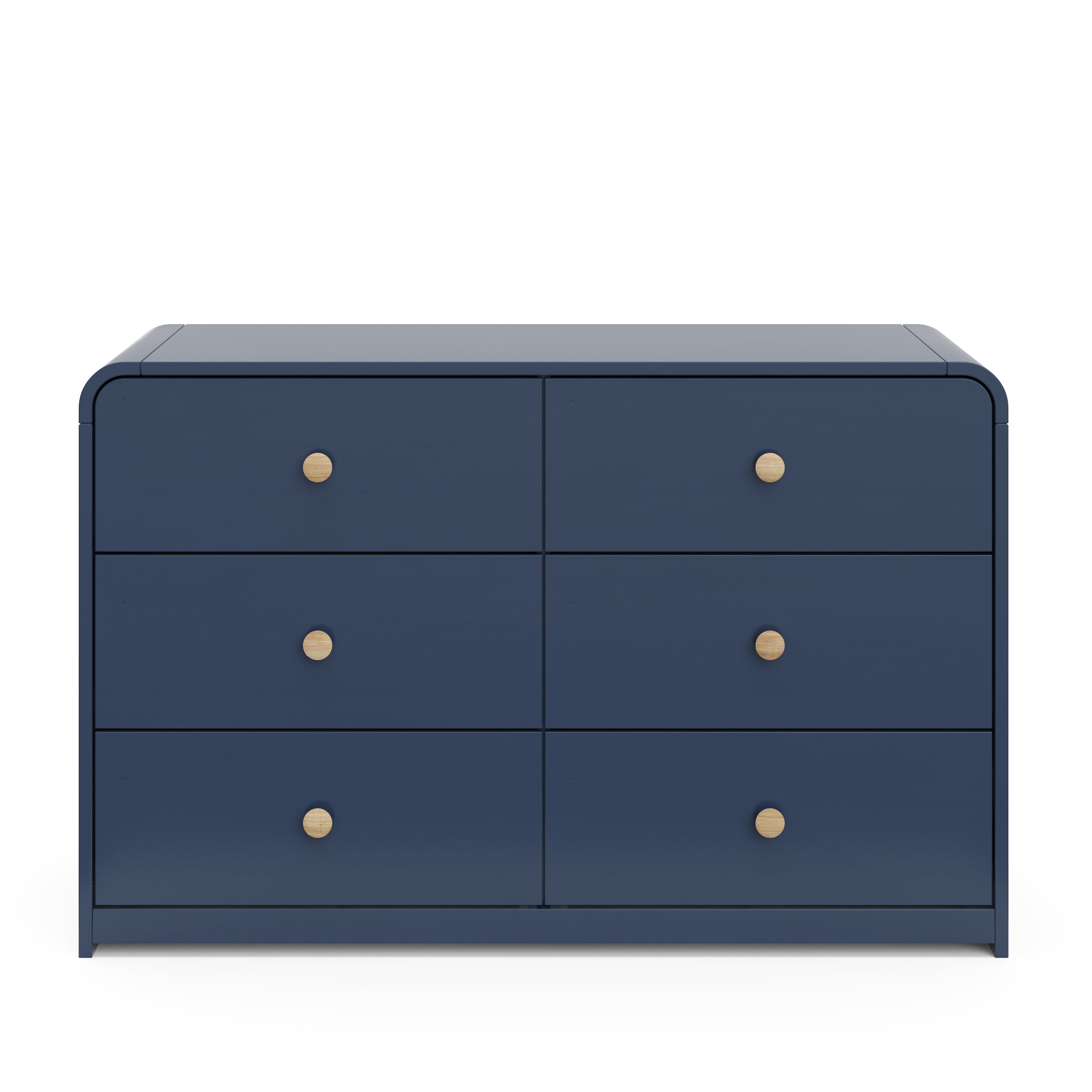 Midnight Blue Double Nursery Dresser with 6 Drawers