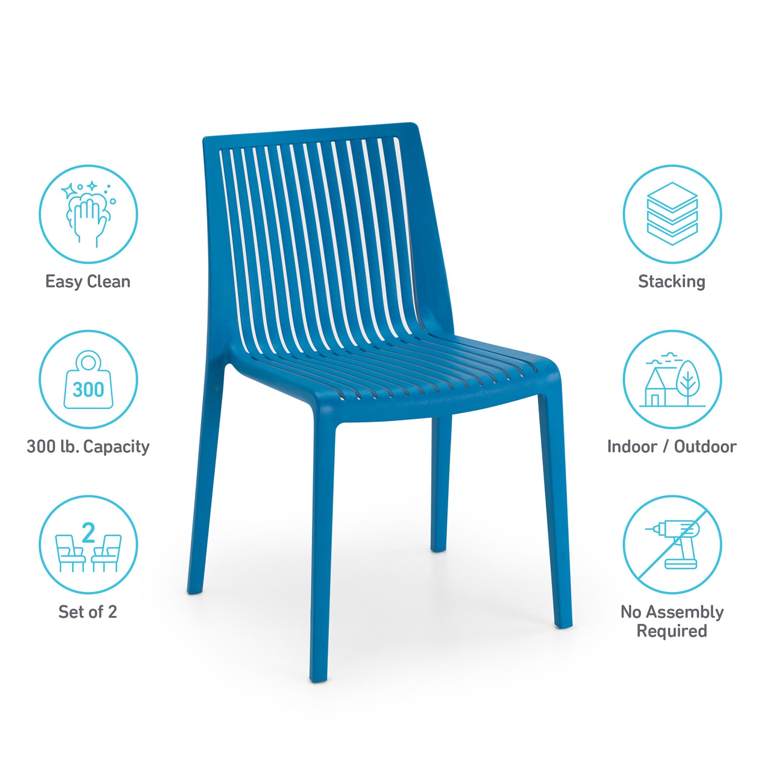 World Rug Gallery CO8054CBLUE2 Patio-Chairs - View #7