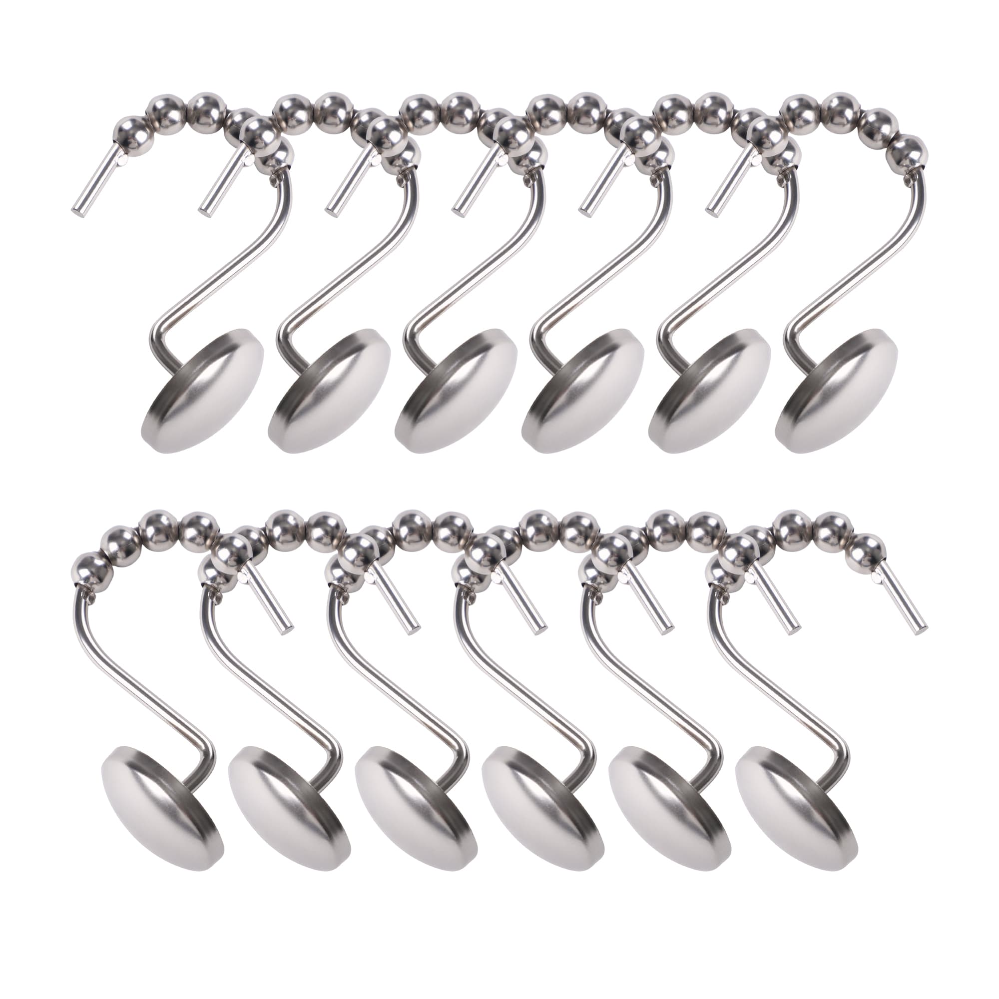 Utopia Alley Brushed Nickel Iron Single Shower Curtain Hooks (12-Pack) in  the Shower Rings & Hooks department at