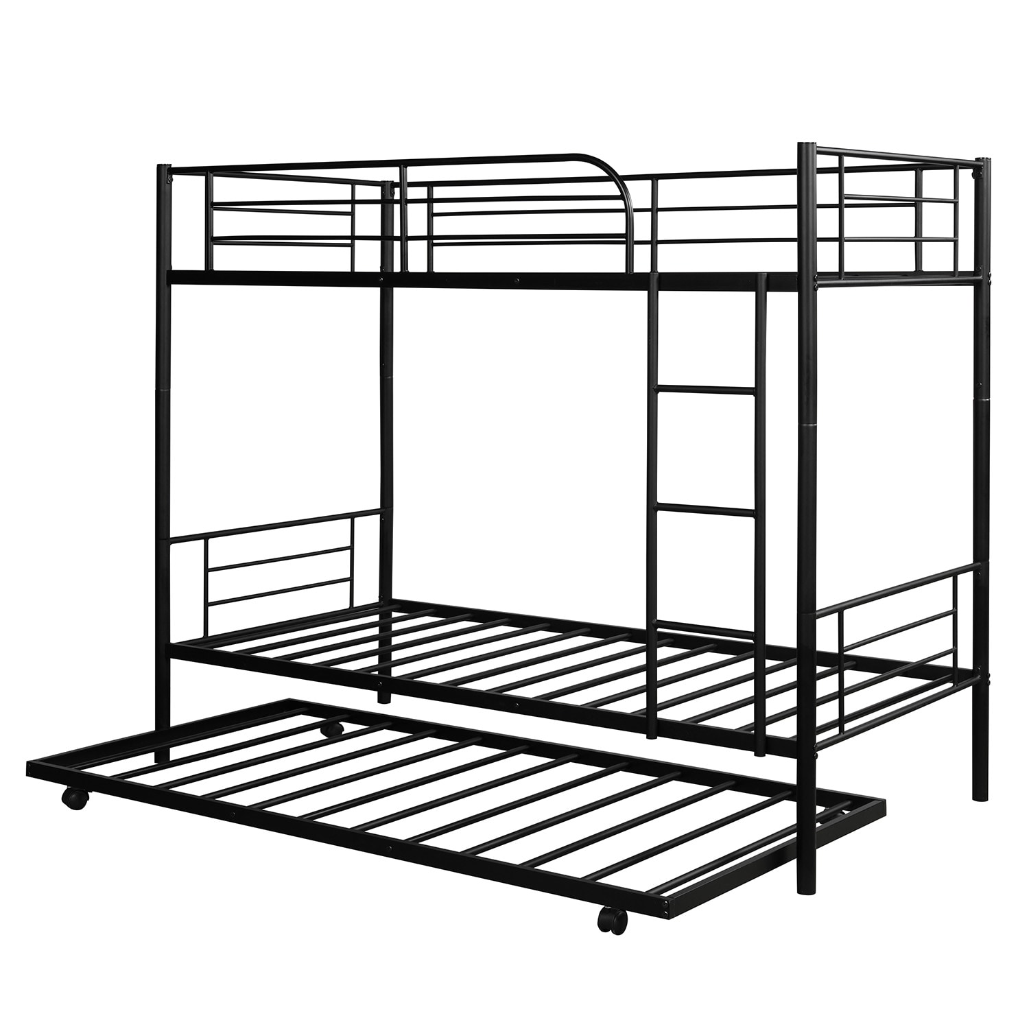 CASAINC LY-MF194806AAB Bunk bed Black Twin Over Twin Bunk Bed