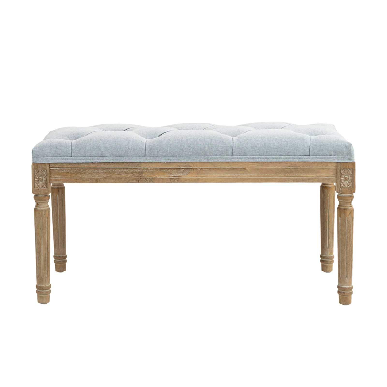 Maocao Hoom JLP187892 Modern Light Gray Accent Bench 31.5-in x 15.75-in x 16.9-in