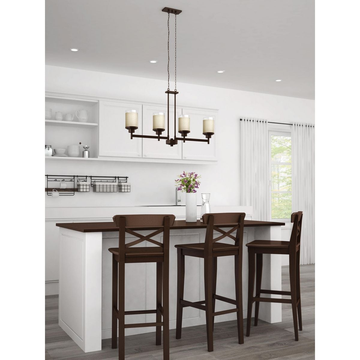 Alexa 4-Light Antique Bronze Linear Chandelier