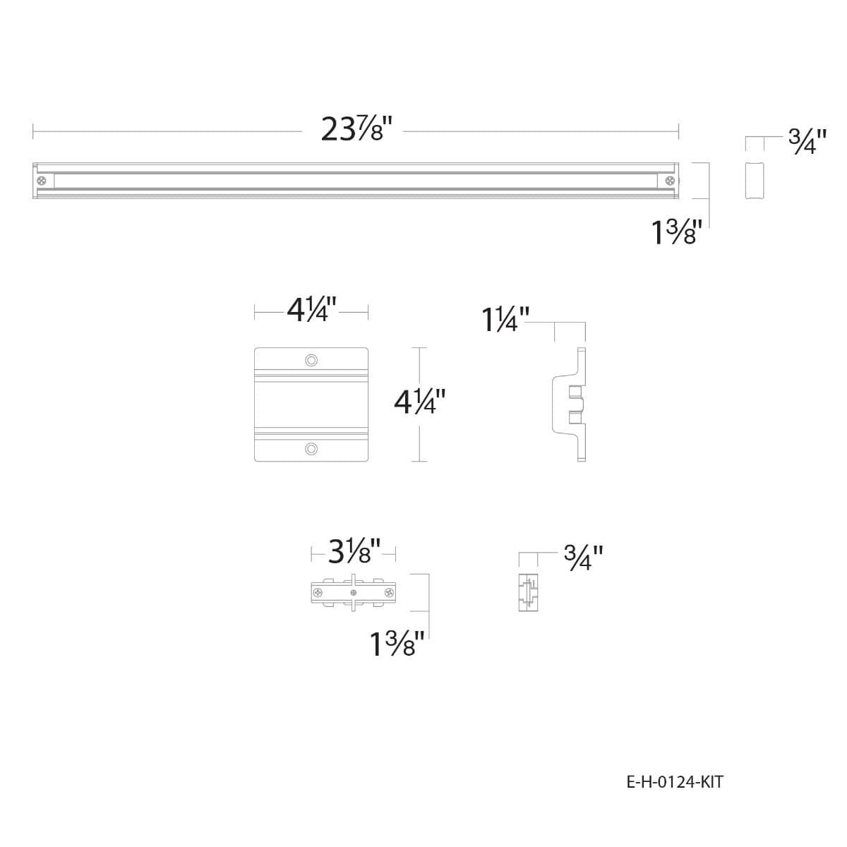 East Grove Home E-H-0224-CS-WT-KIT Linear-Track-Kits - View #6