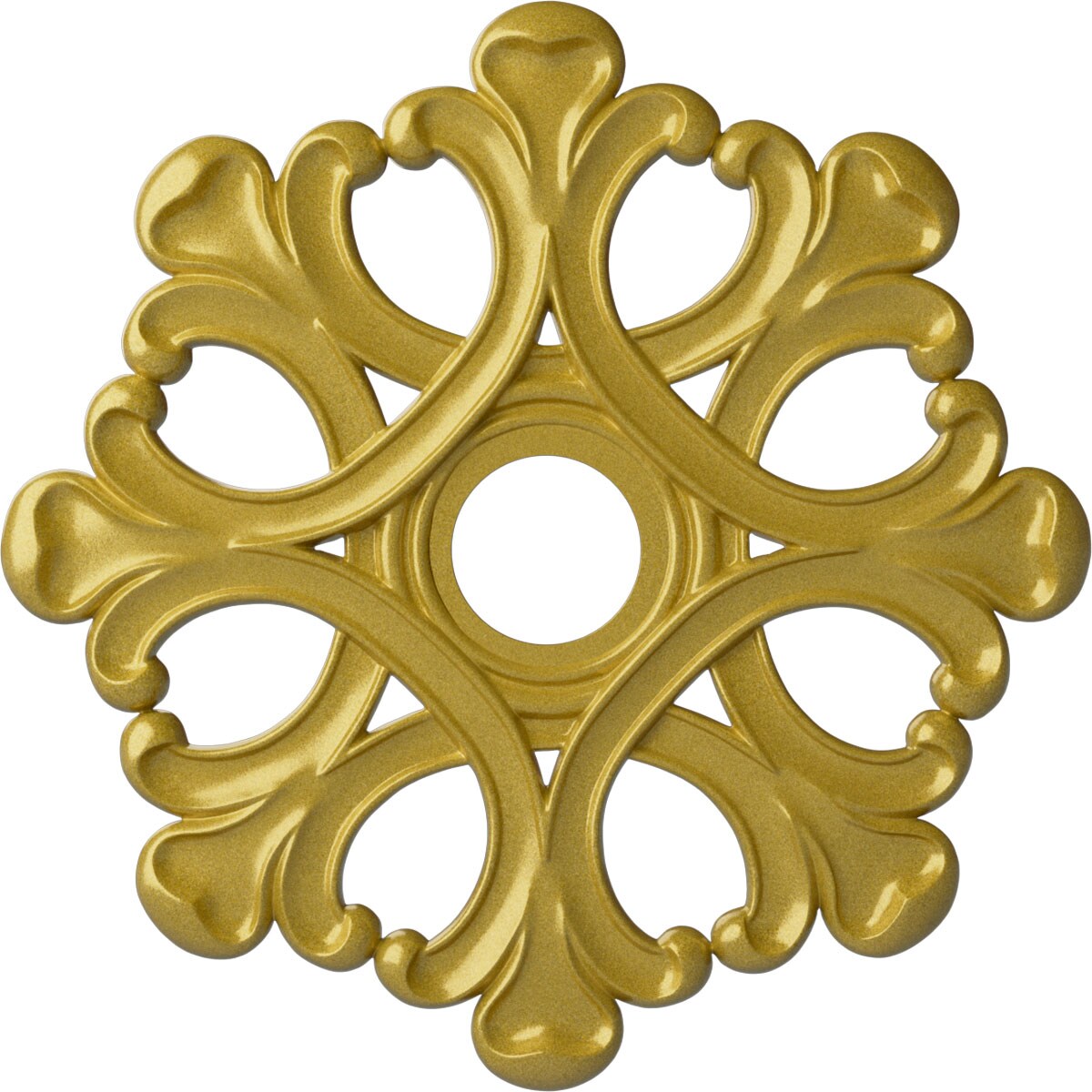Ekena Millwork CM20ANRGS Angel 20.875-in W x 20.875-in L Painted Rich Gold Polyurethane Whole Ceiling Medallion
