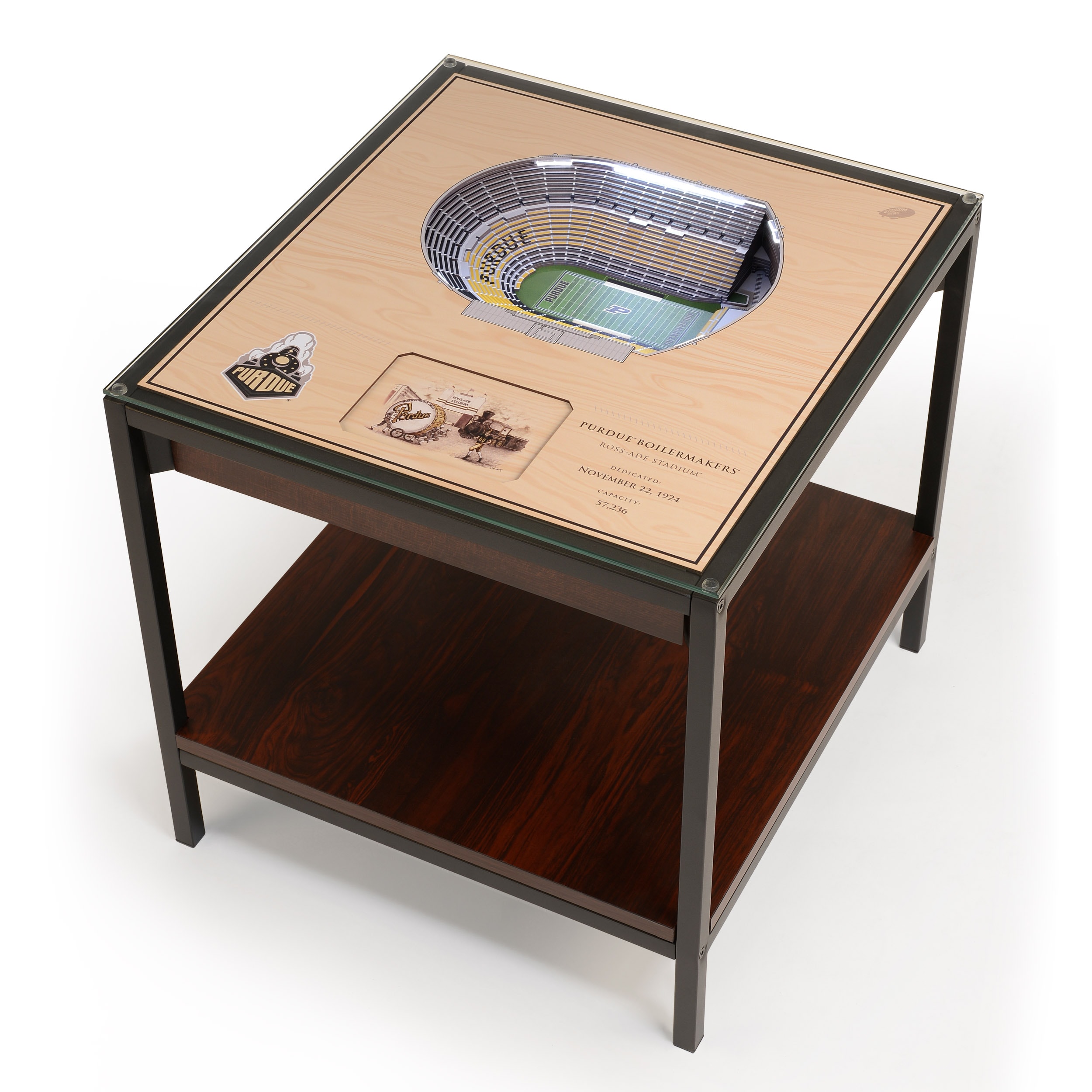 StadiumViews 5023125 25-Layer StadiumView Lighted End Table 22-Inches W x 22.25-Inches H Team Colors Glass Square Modern End Table with Storage Assembly Required