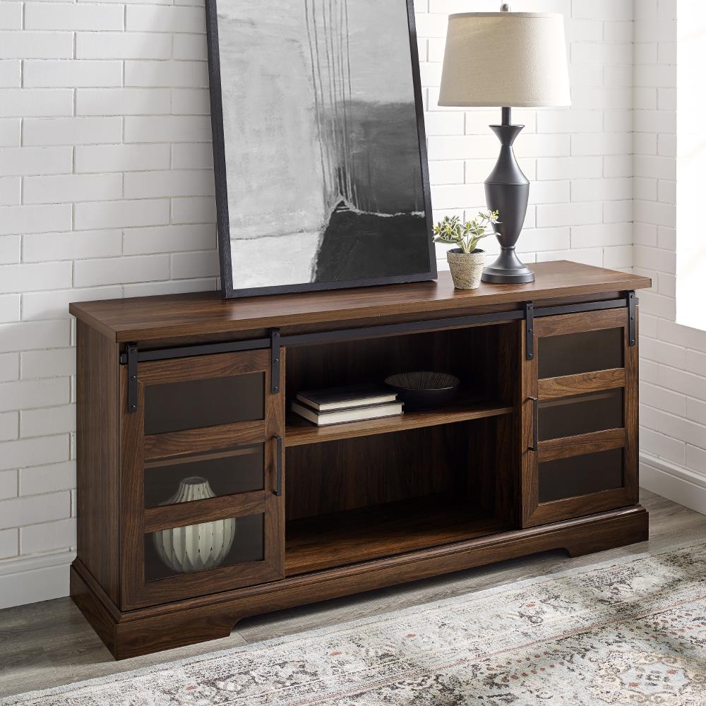 Walker Edison Dark Walnut TV Stand (Accommodates TVs up to 60-in) in ...