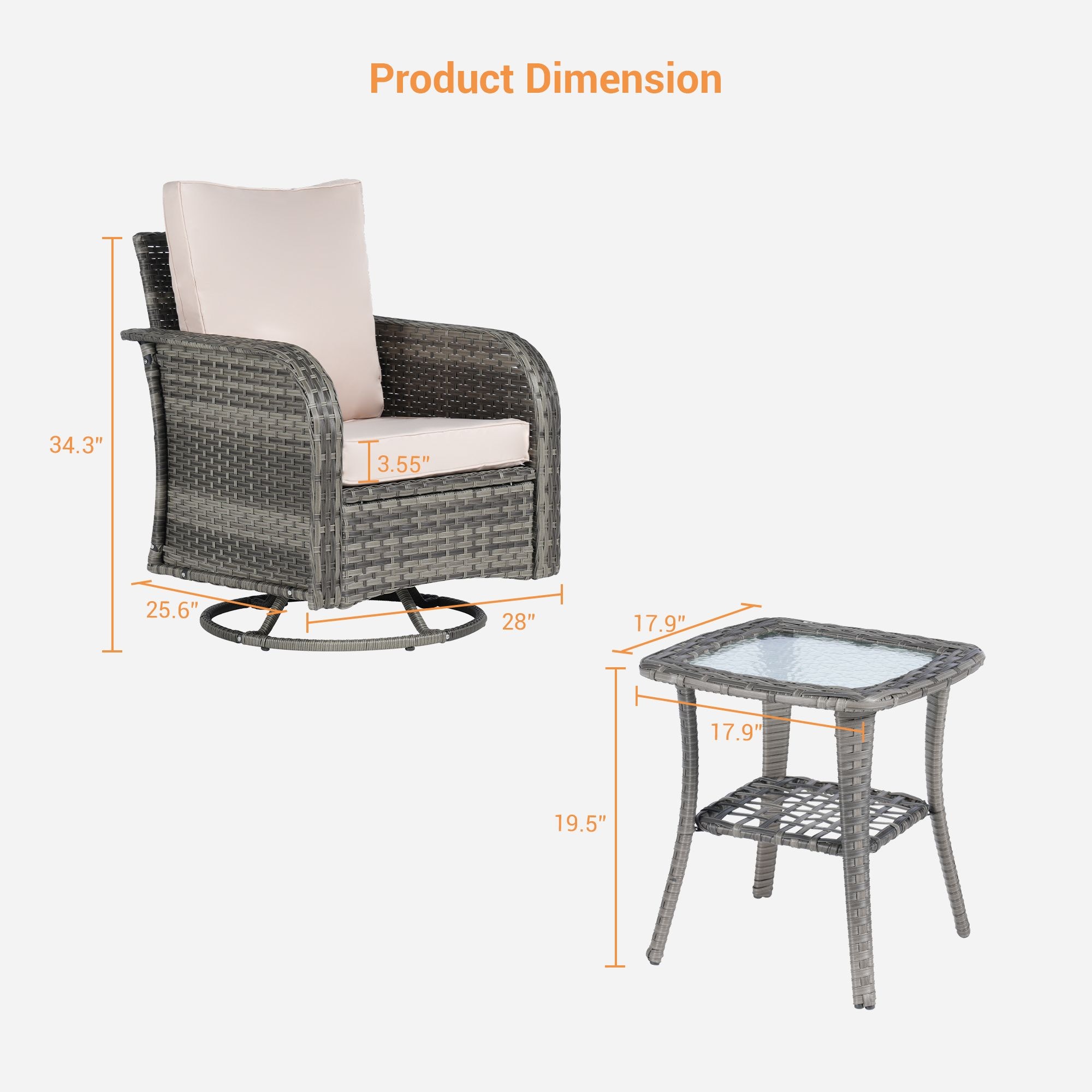 SANSTAR L-WS-S8-LY-V1 Patio-Conversation-Sets - View #3