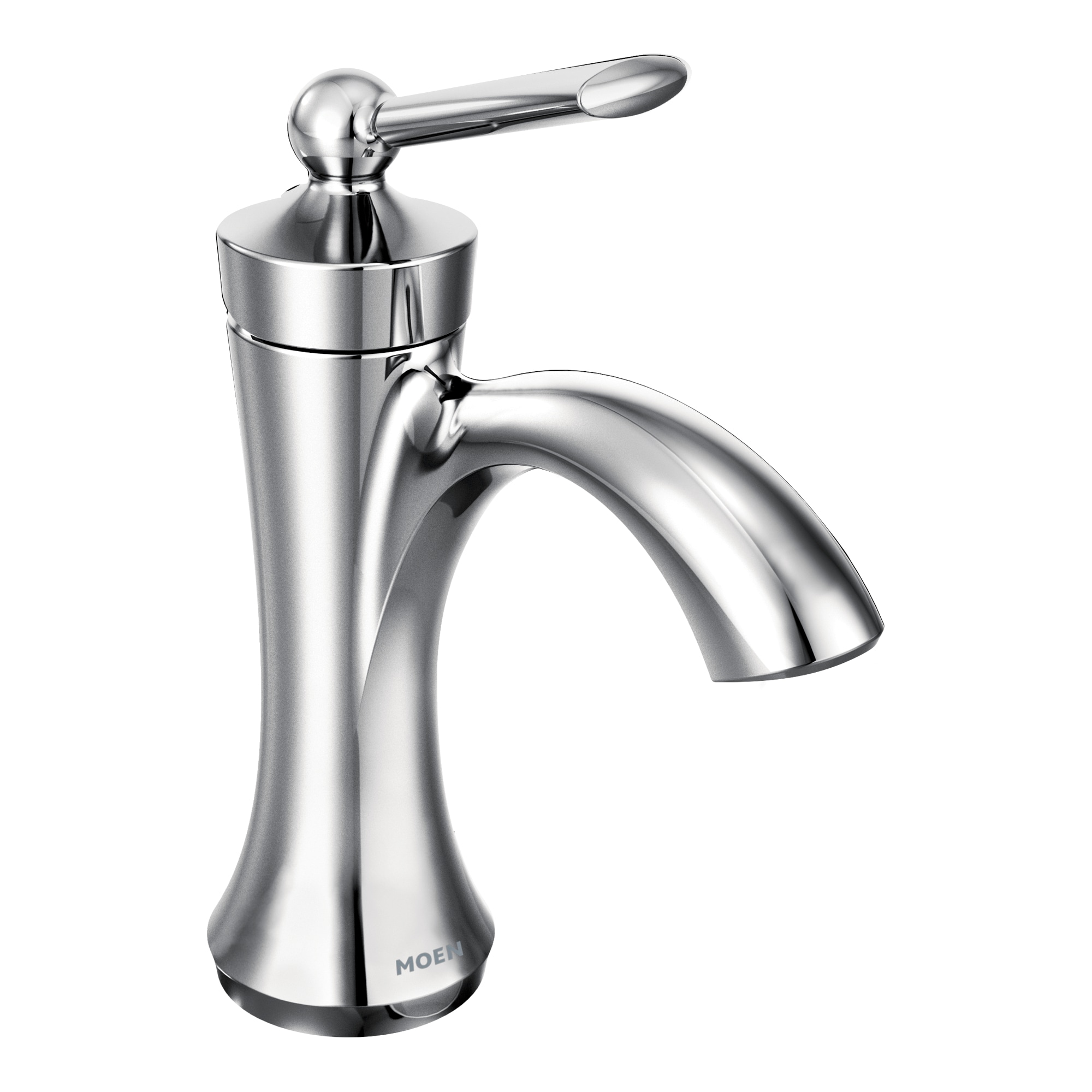 Moen 4500 Wynford Chrome Single hole 1-handle WaterSense High-arc Residential Handle Bathroom Sink Faucet with Drain with Deck Plate