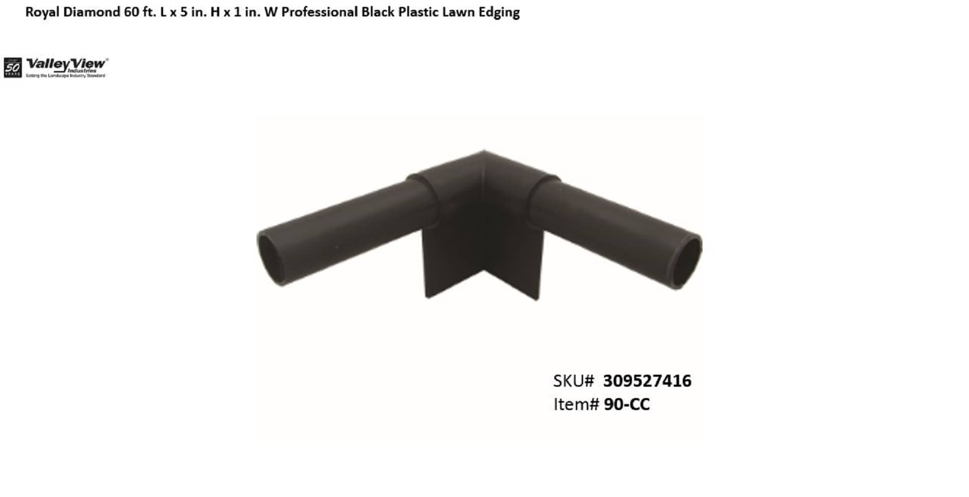 Valley View Industries 0.9-ft x 3-in CONNECTOR BLACK Plastic Landscape edging bundle #90-CC