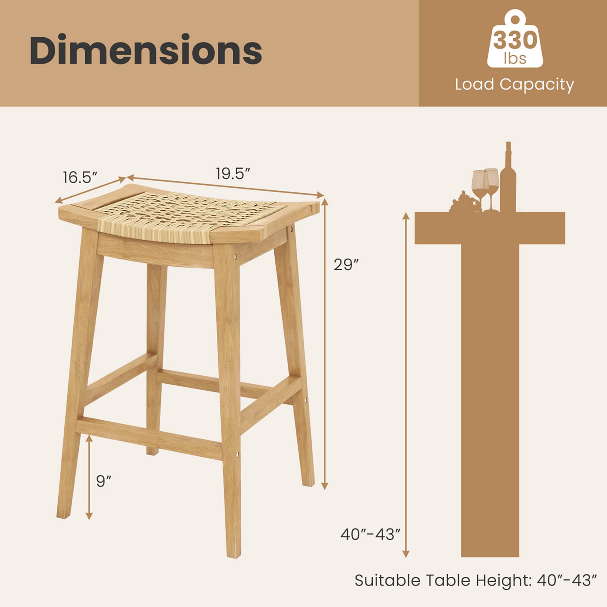 Costway HCST03773 stools - View #2