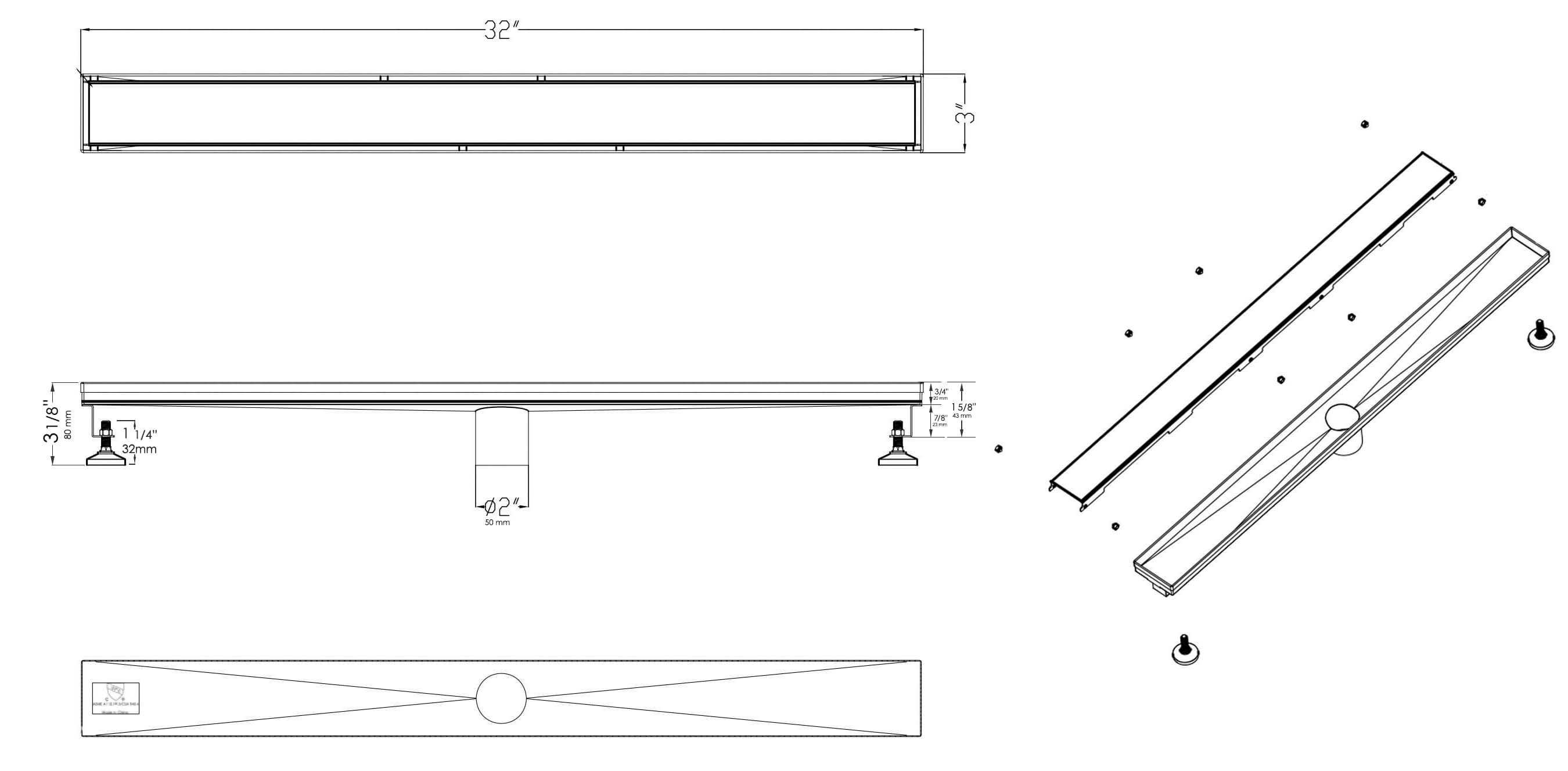 ALFI ABLD32B-BM Drains-Flanges - View #7