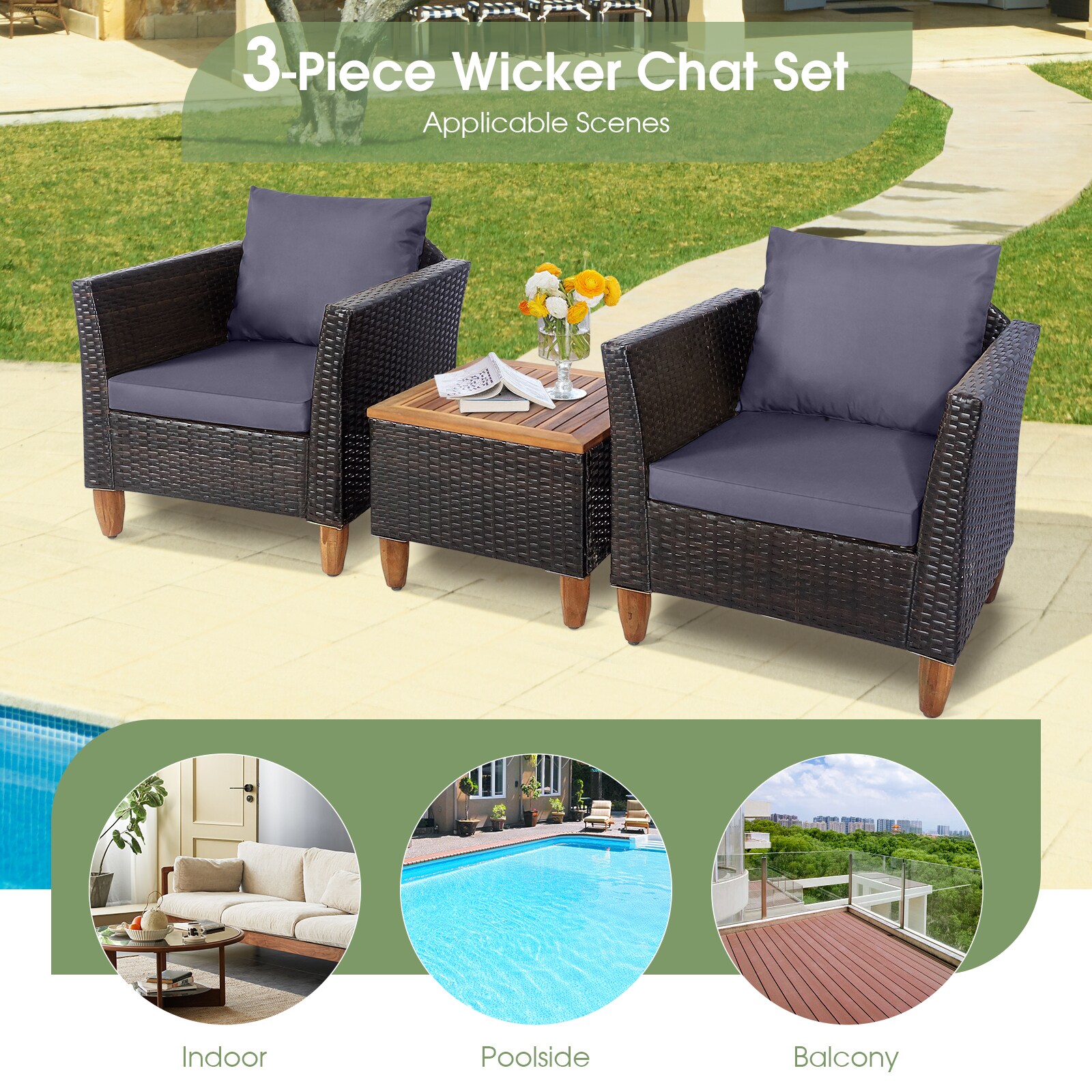LIVIZA OUG71661GR Patio-Conversation-Sets - View #4