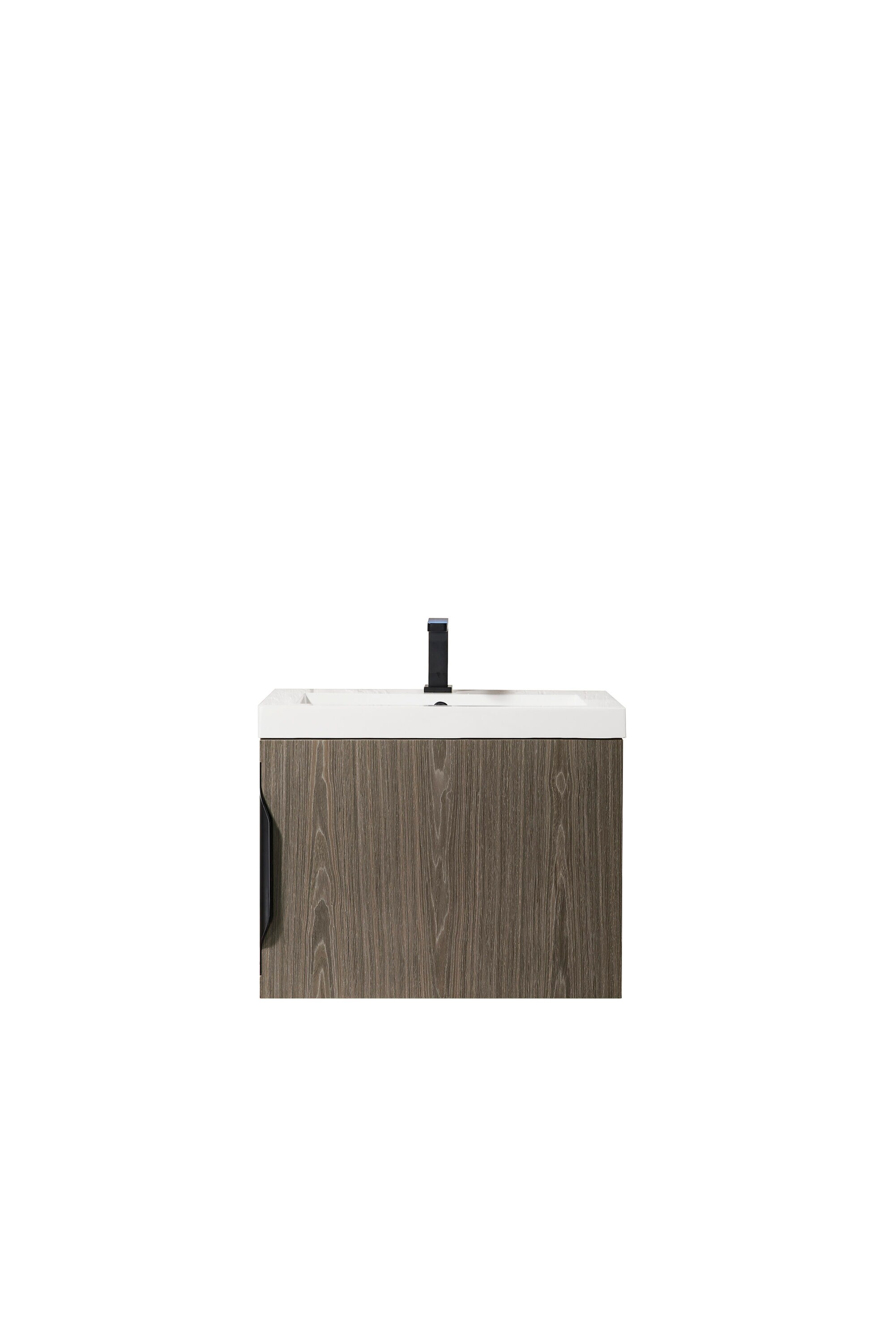 Ash Gray Engineered Wood Wall-Mount Vanity with Mineral Composite Top