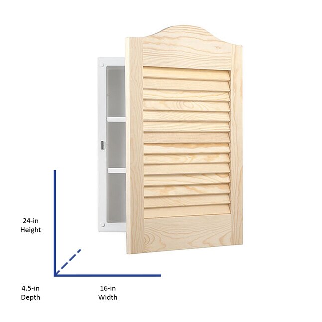 Jensen Louver Doors 16-in x 24-in Rectangle Recessed Pine Medicine Cabinet Jensen Louver Doors 16-in x 24-in Rectangle Recessed Pine Medicine Cabinet