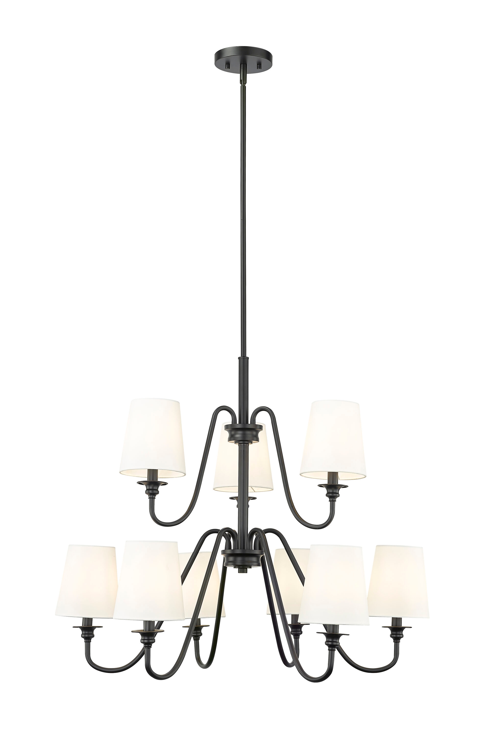 Z-Lite 7509-9-32MB Gianna 9 -Light Matte Black Transitional For Use in Bedrooms, Dining Rooms, Foyers, Kitchens, Living Rooms Chandelier