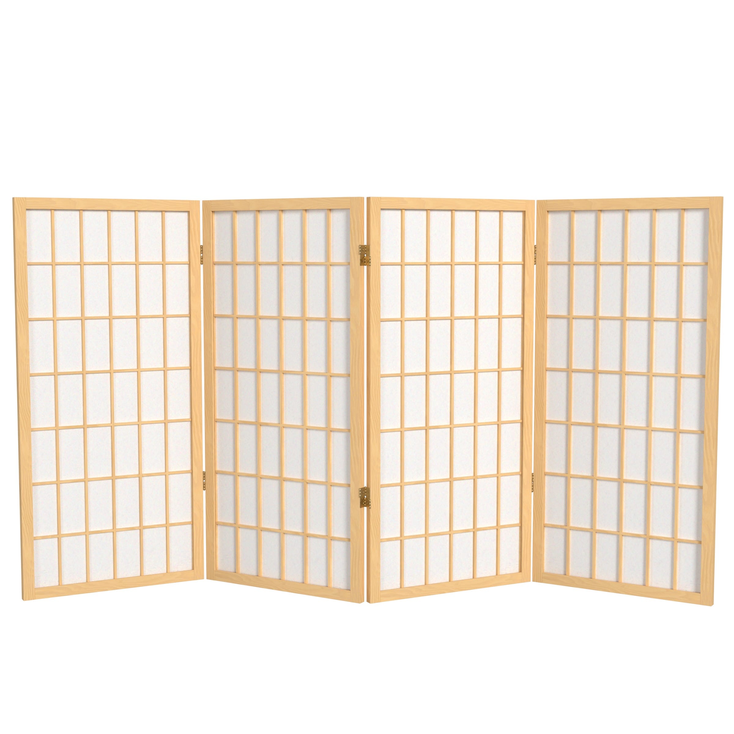 Red Lantern WP36-NAT-4P 4 -Panel Natural Wood Folding Shoji Style Room Divider