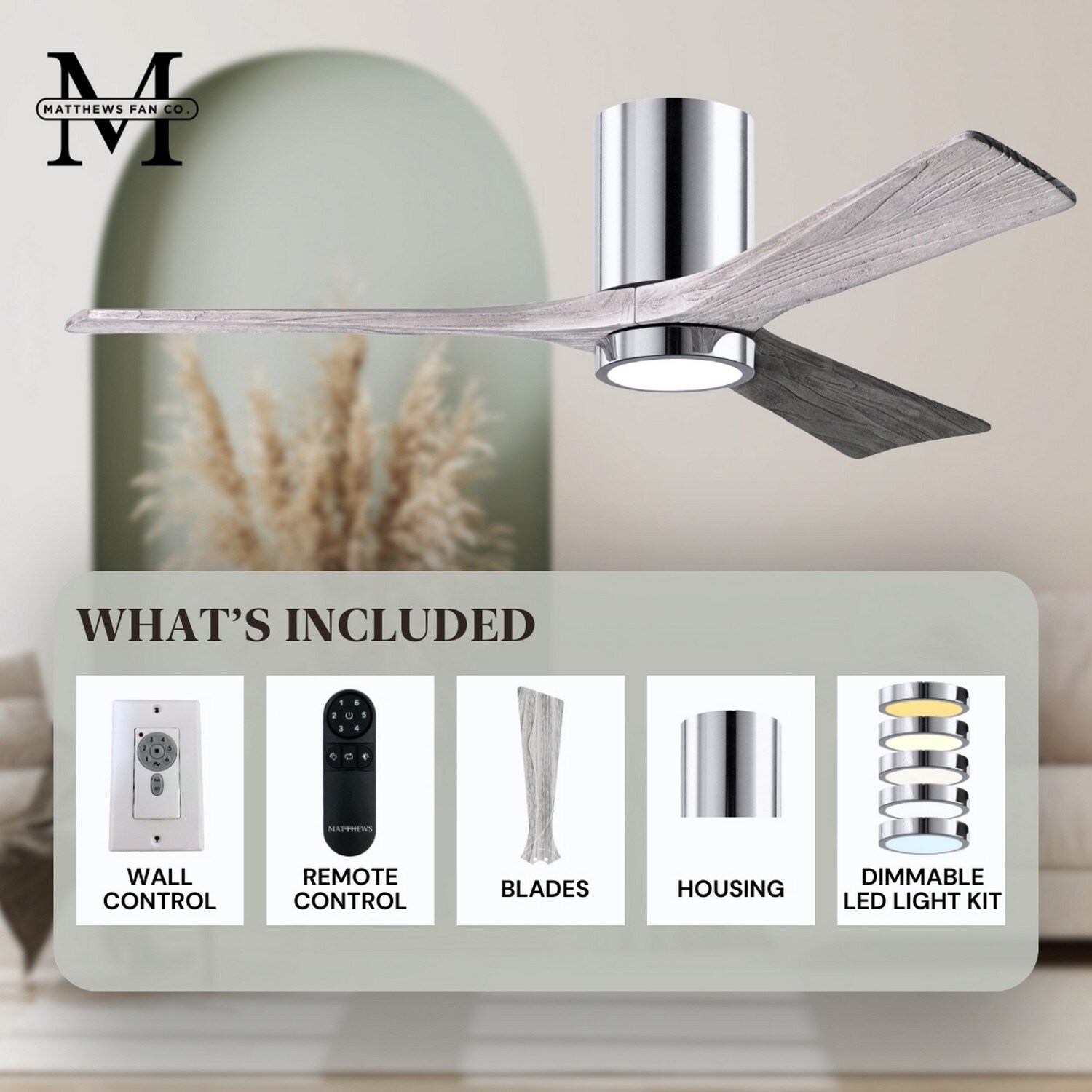 Matthews Fan Company IR3HLK-CR-BW-52 Ceiling-Fans - View #10