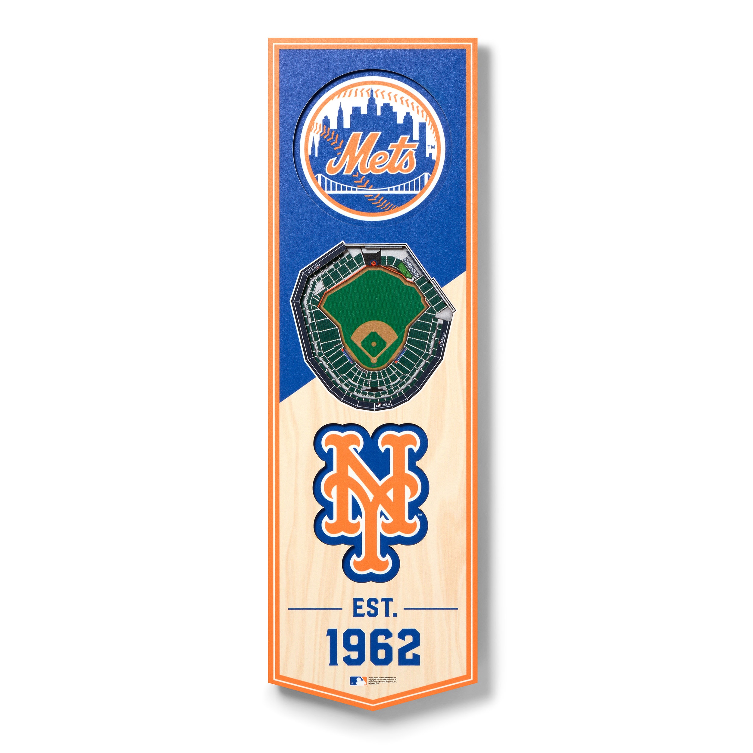 New York Mets Baseball Cards Wall Hanging. Unframed. Fits 