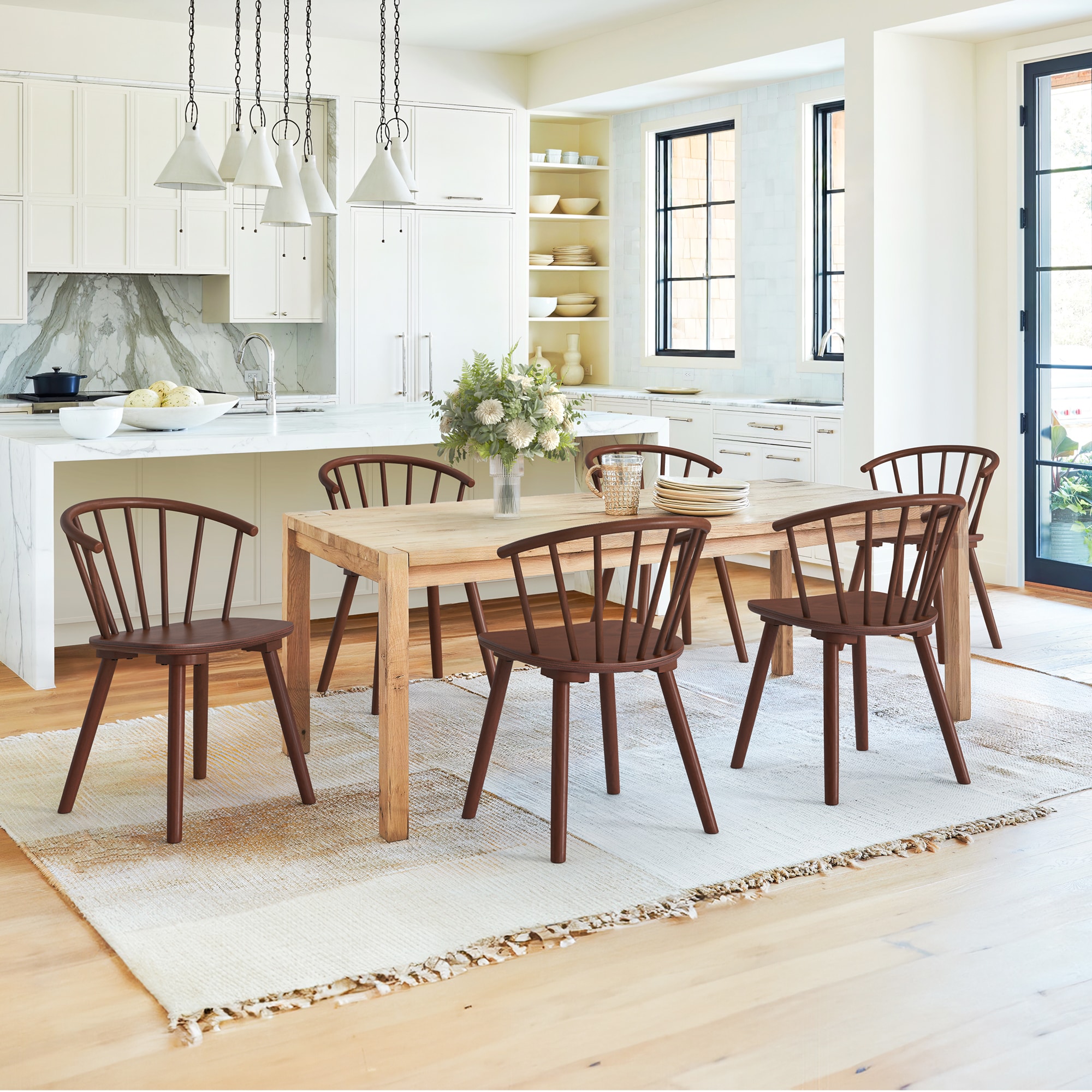 LUE BONA YC-021-03LS Set of 4 Contemporary/Modern Dining Side Chair (Wood Frame)