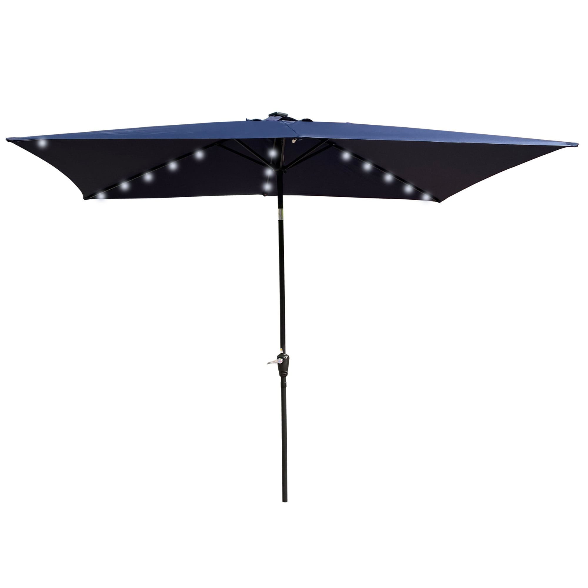  GTN38632 10-ft Steel Blue Push-button Tilt Garden Patio Umbrella with Lights
