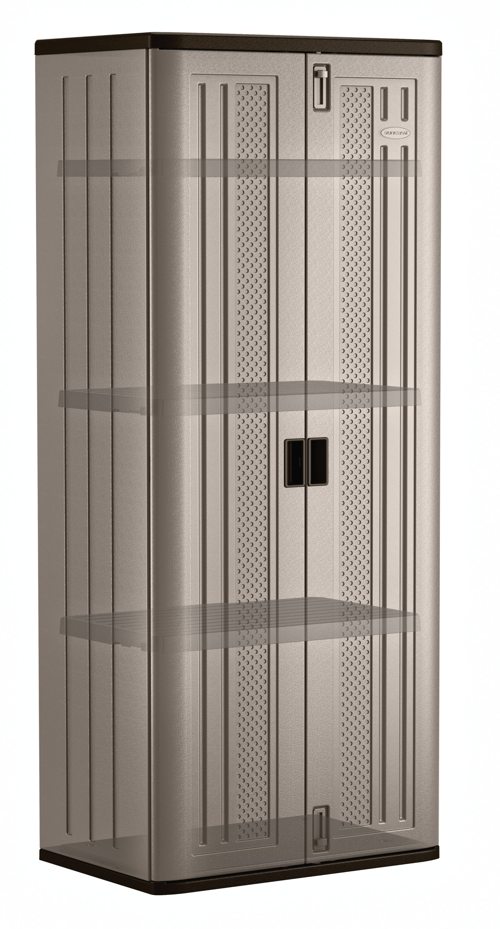 Suncast Freestanding Cabinet Storage 225 lb Capacity 3-Shelf Resin Platinum 