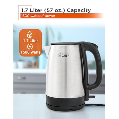 Krups Smart Temp Plastic and Stainless Steel Electric Kettle 1.7 Liter  Adjustable Temperatures 1500 Watts Digital Control, Double Wall, Fast  Boiling, Auto Off, Keep Warm, Cordless Black
