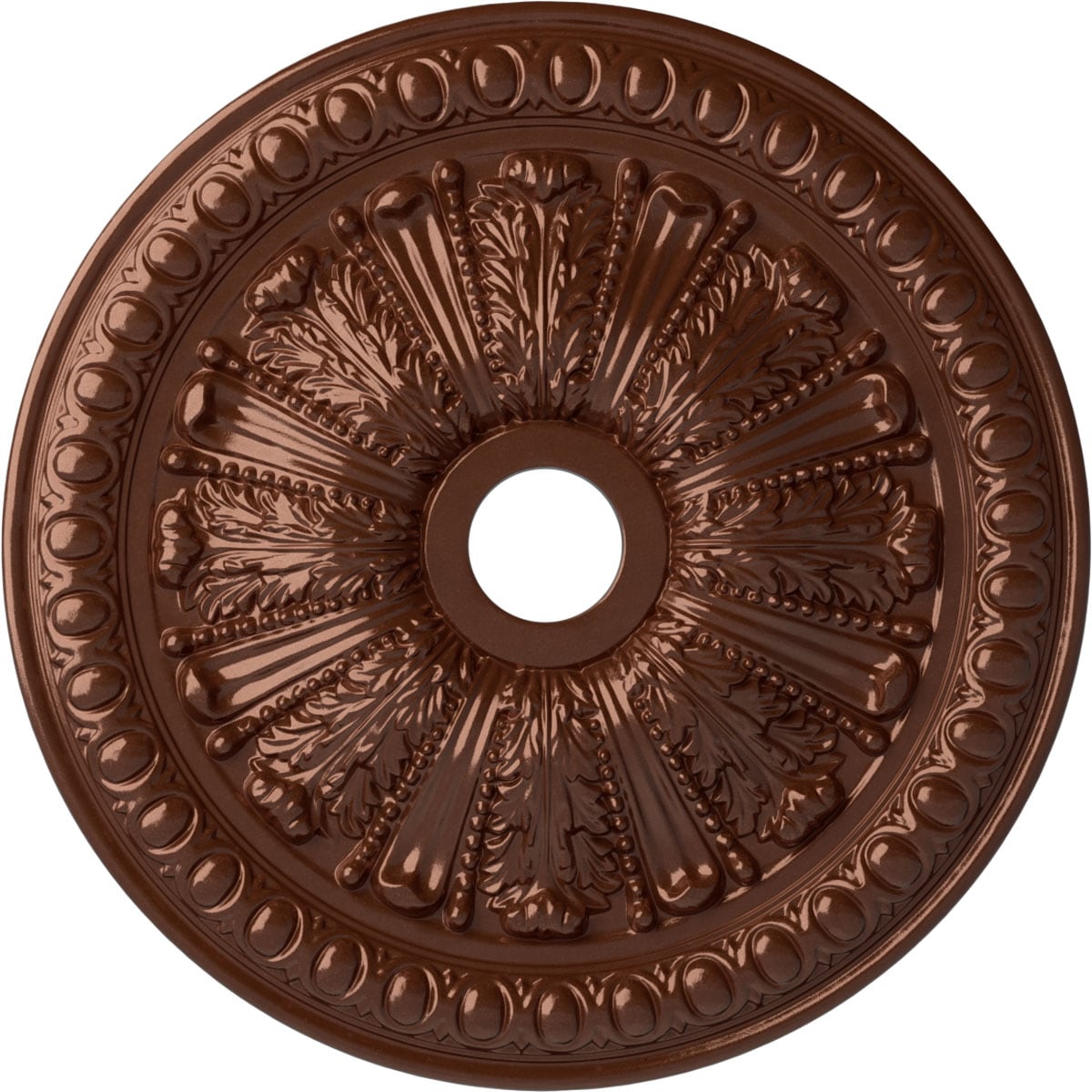 Ekena Millwork CM27TOCPS Tomango Egg and Dart 27.875-in W x 27.875-in L Painted Copper Penny Polyurethane Whole Ceiling Medallion