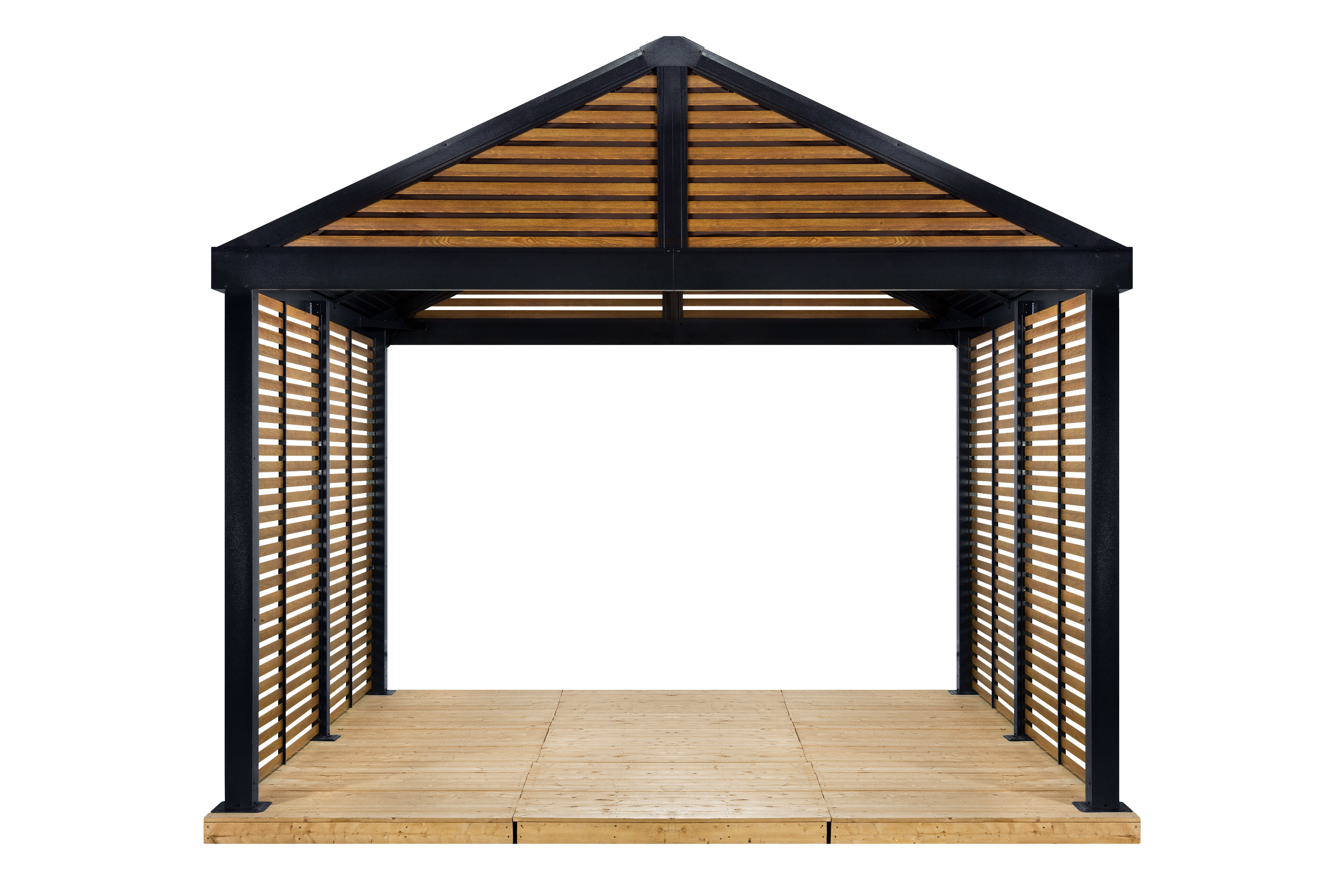 Sojag 12-ft X 12-ft Boda Square Wood Metal Steel Roof Gazebo In The ...