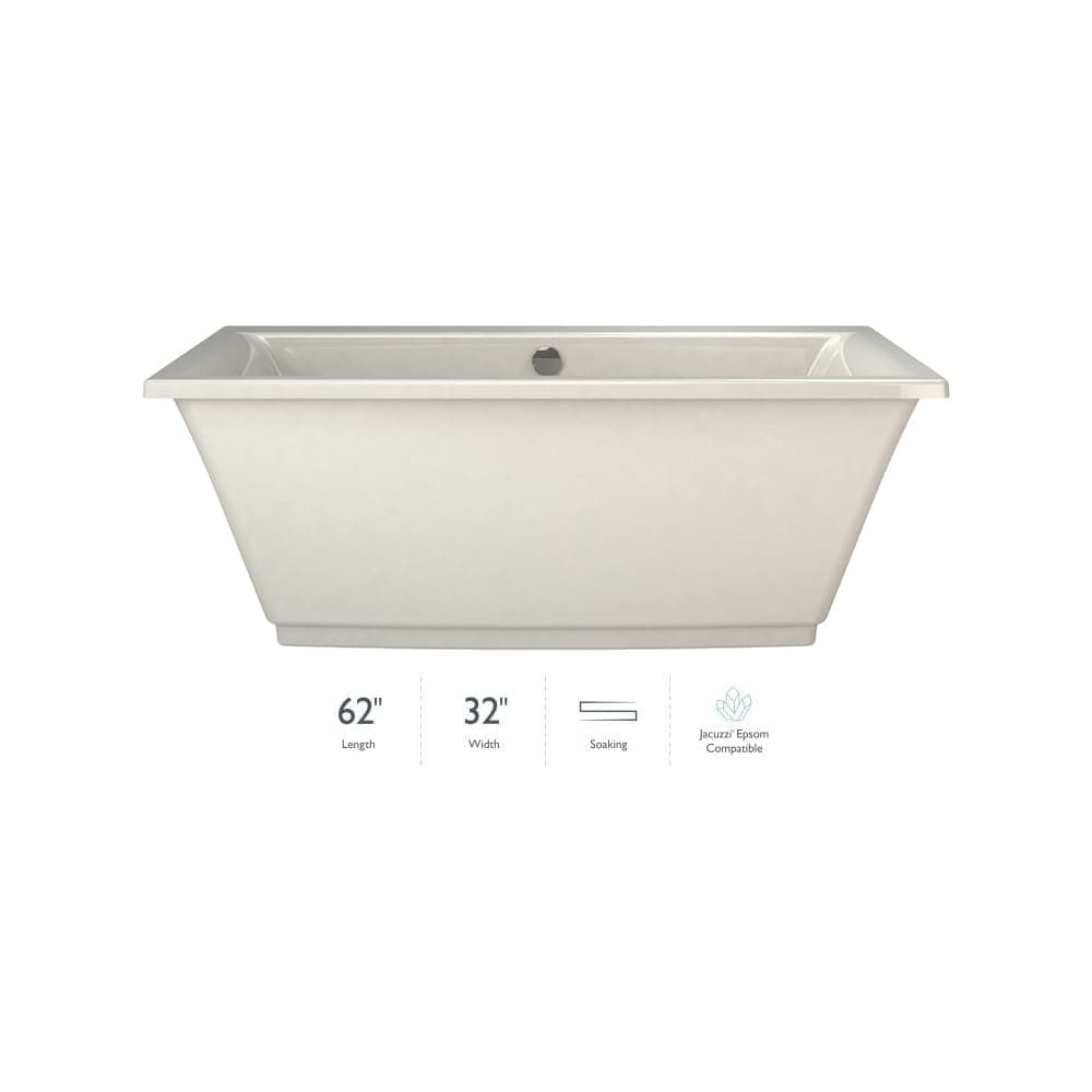 Jacuzzi  FIF6232BCXXXX Fiore 62 Inch Soaking Freestanding Bathtub with Center Drain