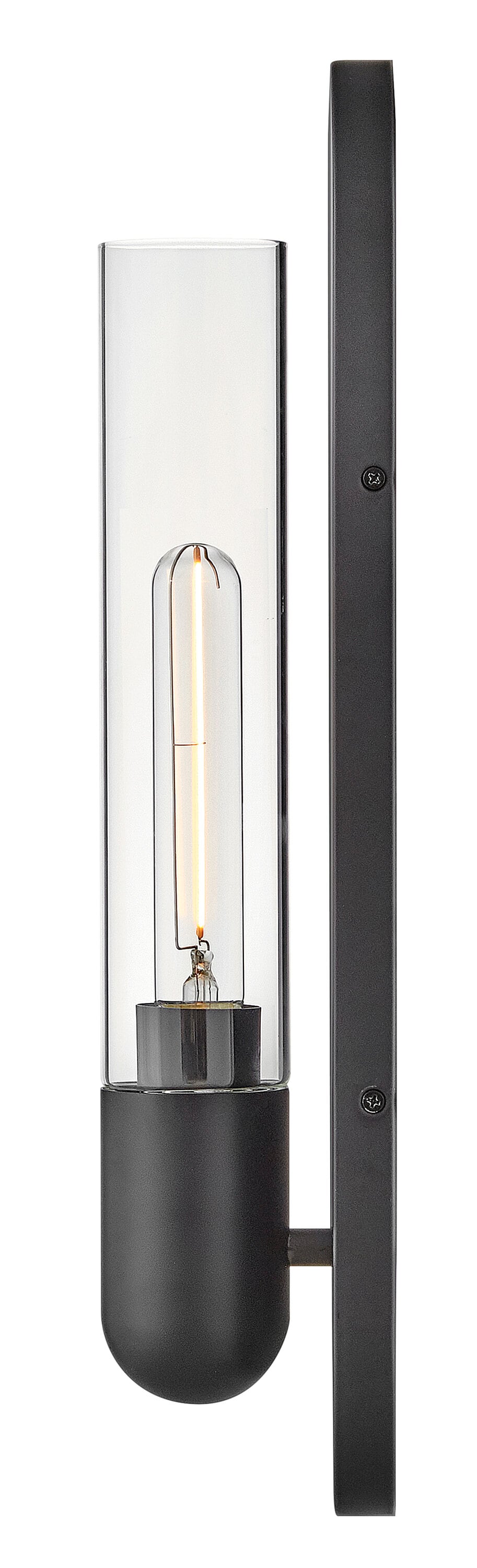 Black Dimmable Cylinder LED Wall Sconce with Clear Glass