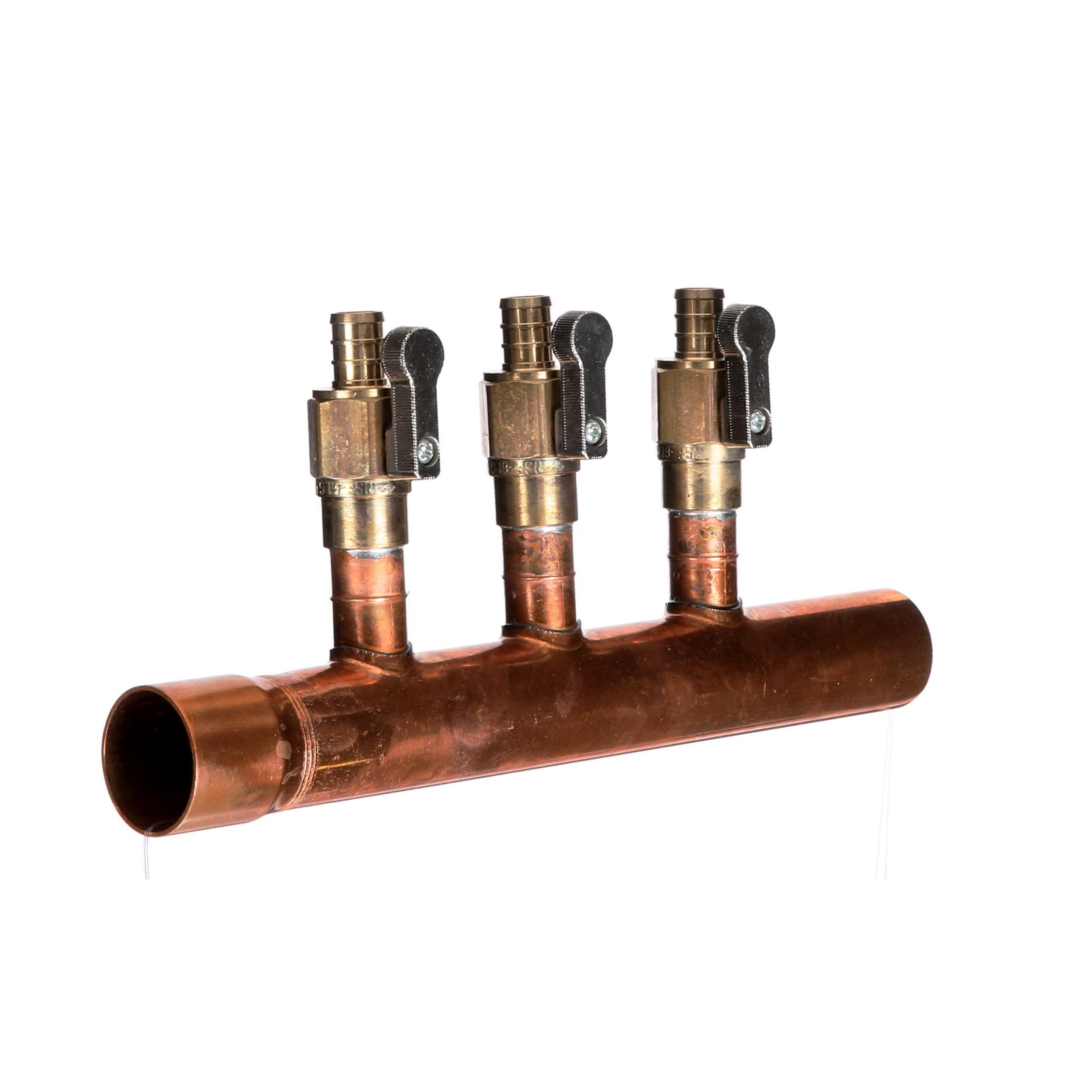 With & Without Ball Valve 2-12 Loop 1" Complete Copper Manifold 1/2" Crimp Fit