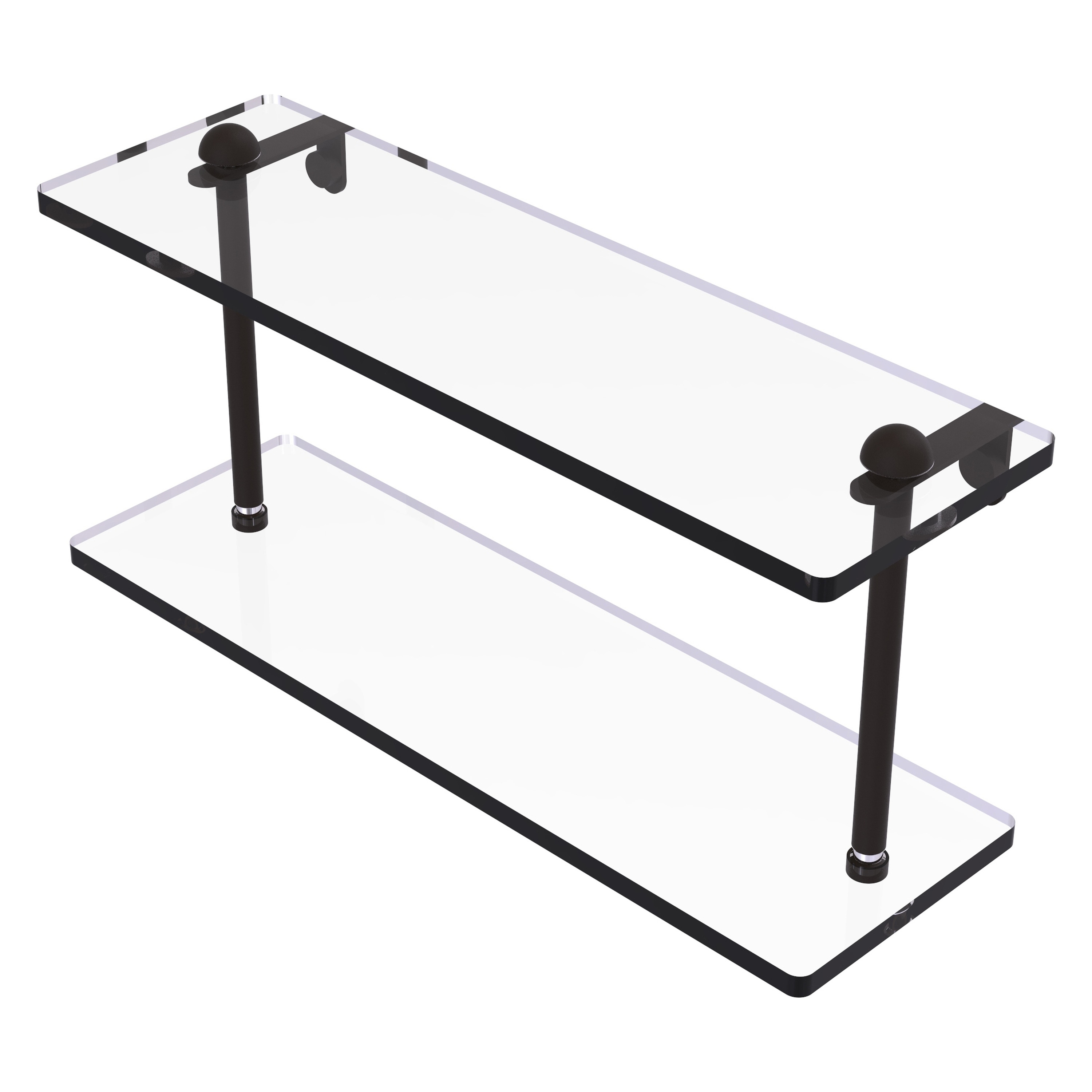 Allied Brass RC-2/16-ORB Oil-Rubbed Bronze 2-Tier Wall Mount Bathroom Shelf (16-in x 8-in x 5-in)