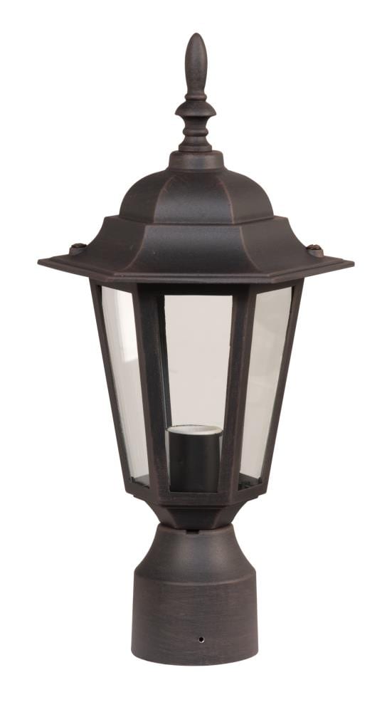 Craftmade Z155-RT Straight Glass 16-in Rust Traditional Outdoor Light Post Lantern