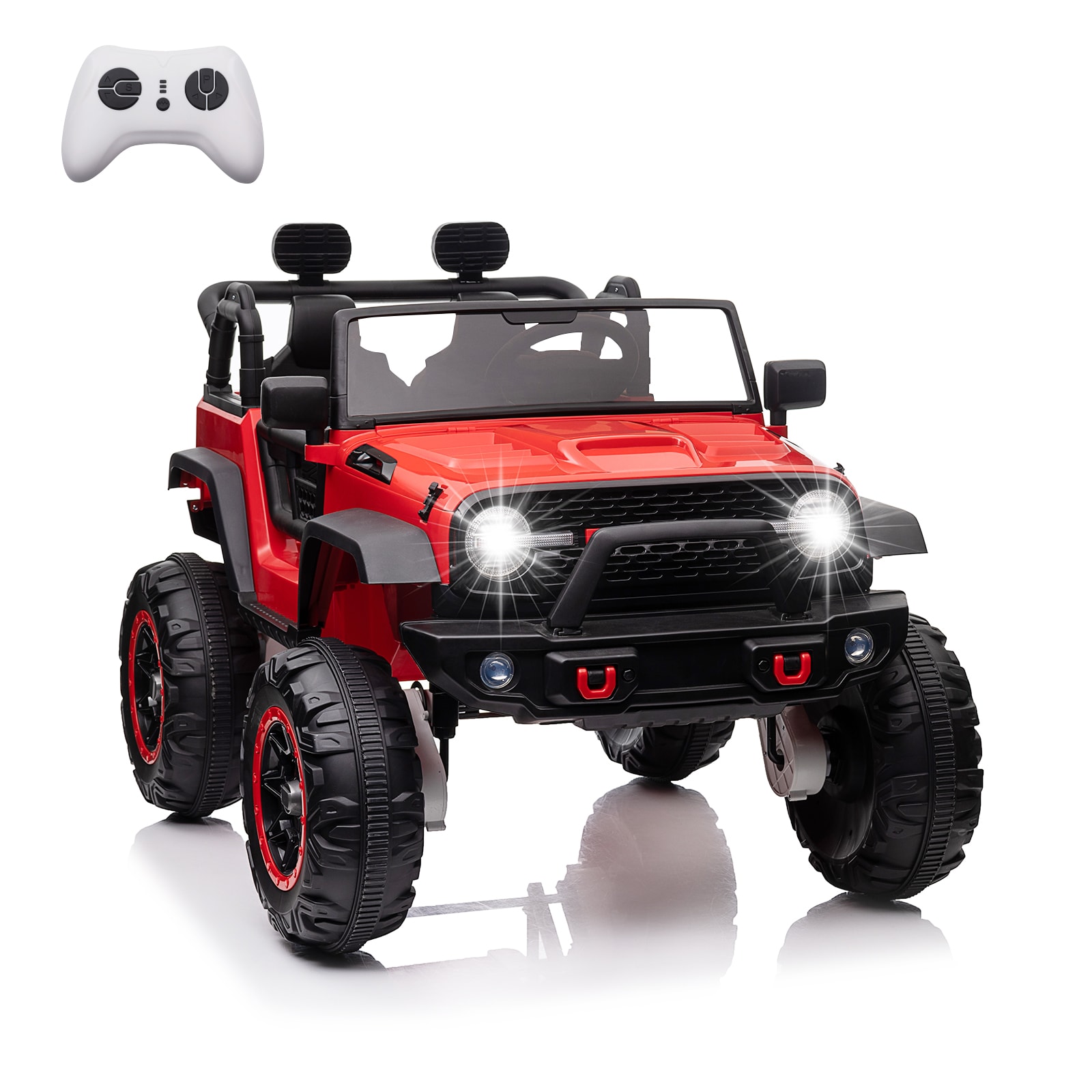 24V 2-Seater Kids Ride-On Truck Electric Ride-On Car Toy with Remote Control Red