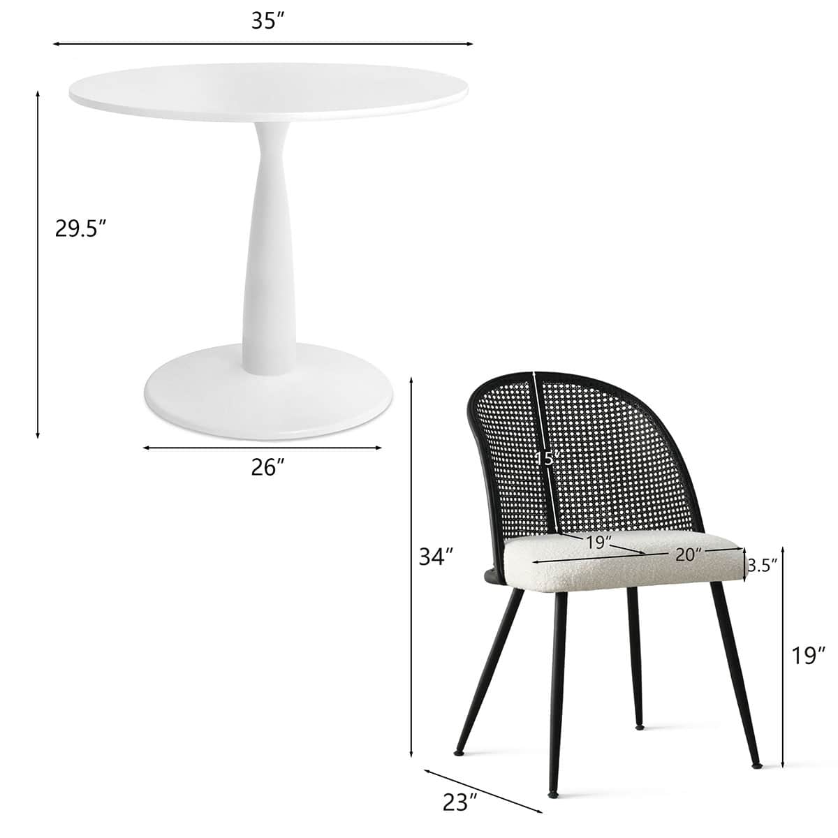 Maison Boucle NEWHAVEN-WH+LUCCA-4 Dining-Sets - View #3