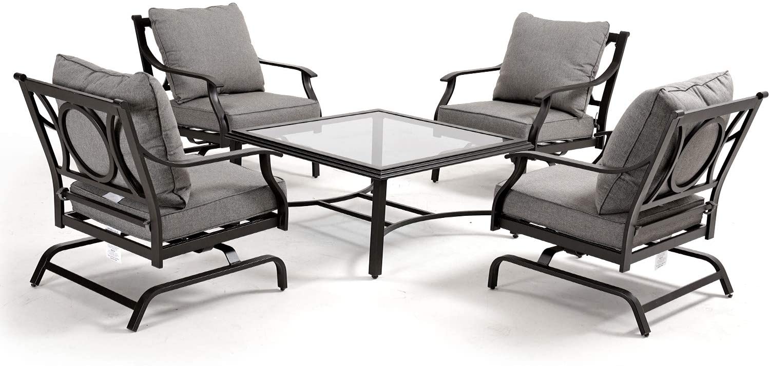 newport 5 piece conversation set with fire table