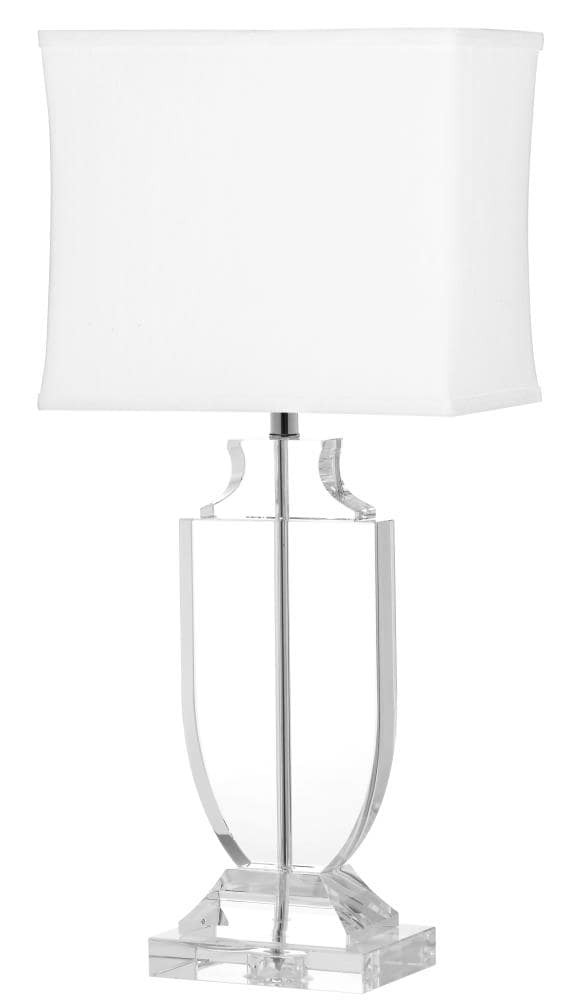 Safavieh LIT4122A Deirdre 28.0-in Clear LED Incandescent Rotary socket Table Lamp with Fabric Shade