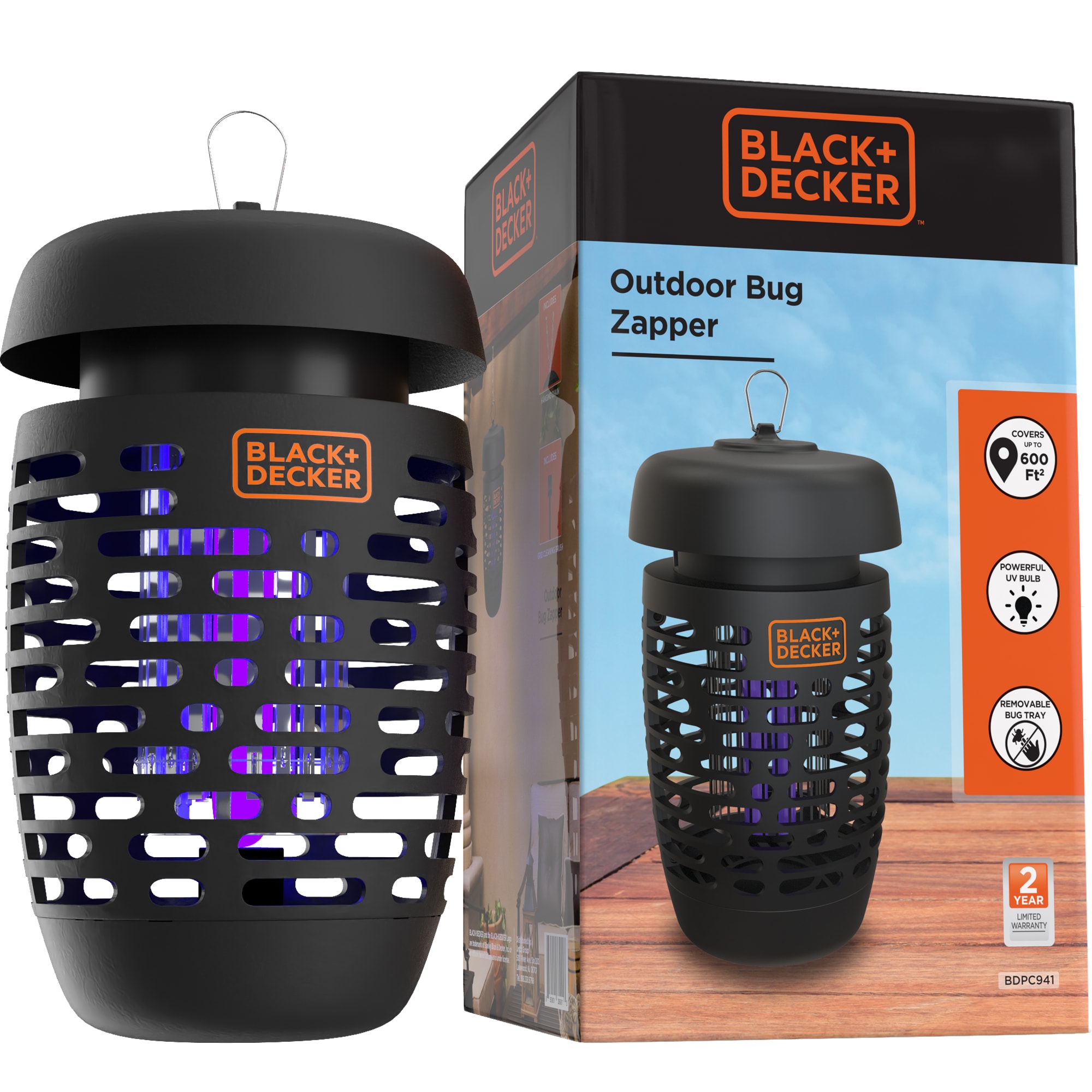 BLACK+DECKER Bug Zapper Electric UV Insect Catcher and Killer - 36