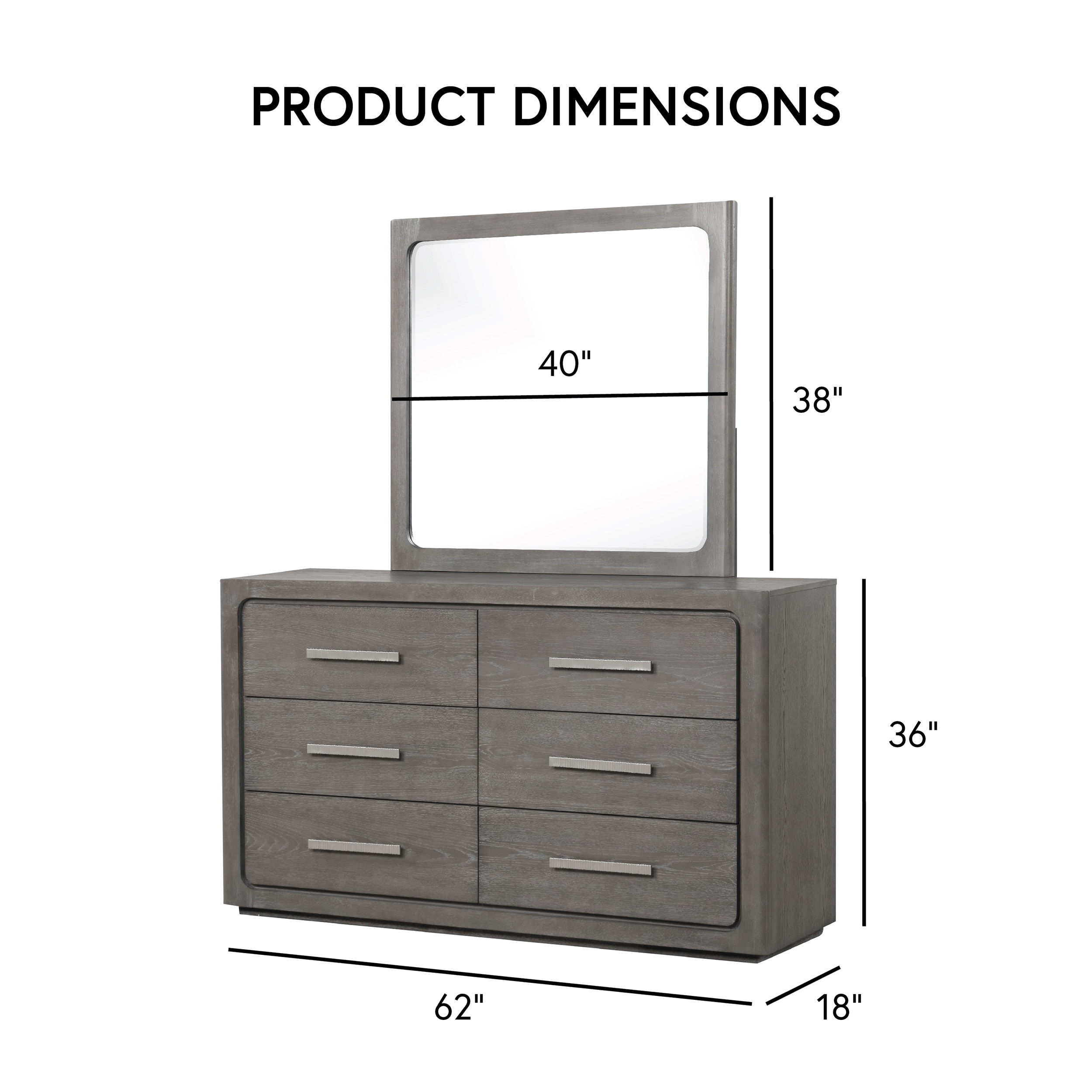 Furniture of America IDF-70100GY-DM dressers - View #3