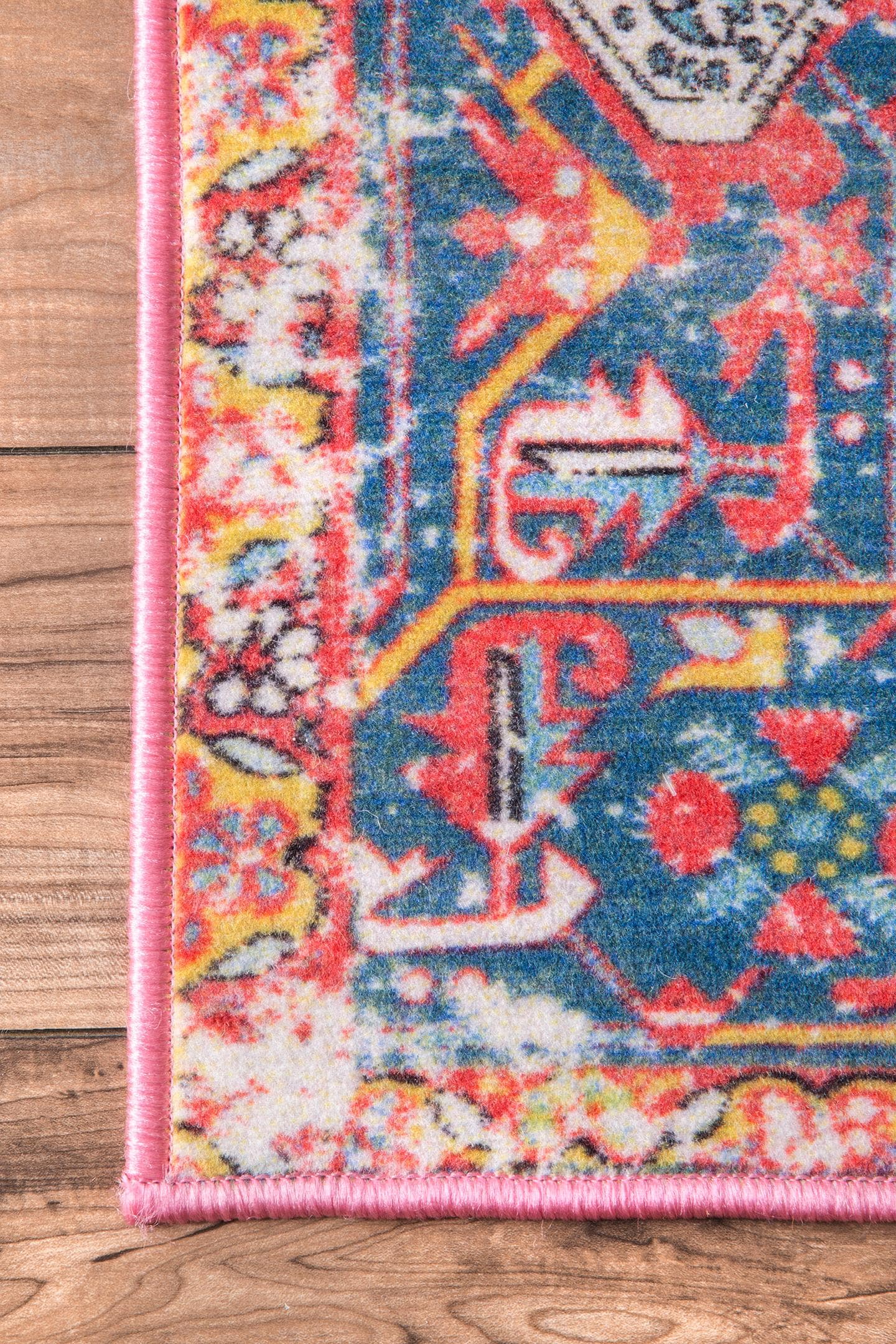 Elysian Red Synthetic 5' 5" x 8' Easy-Care Area Rug