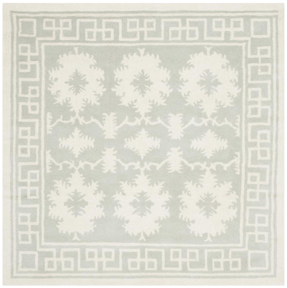 Safavieh Bella Marilla 5 X 5 (ft) Wool Gray/Ivory Square Indoor Floral ...