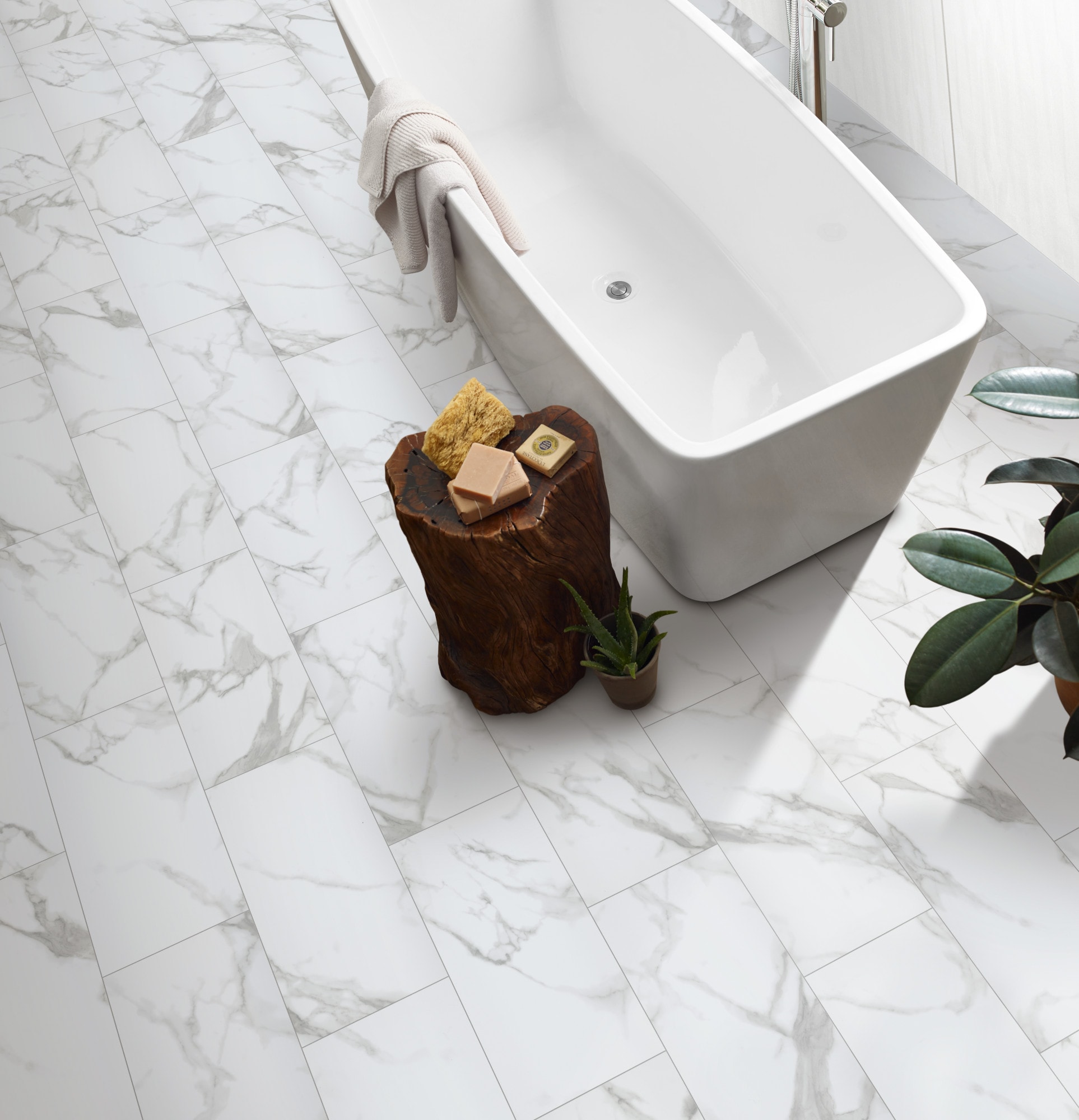 Smartcore Mandalay Marble 12-in X 24-in Waterproof Interlocking Luxury 