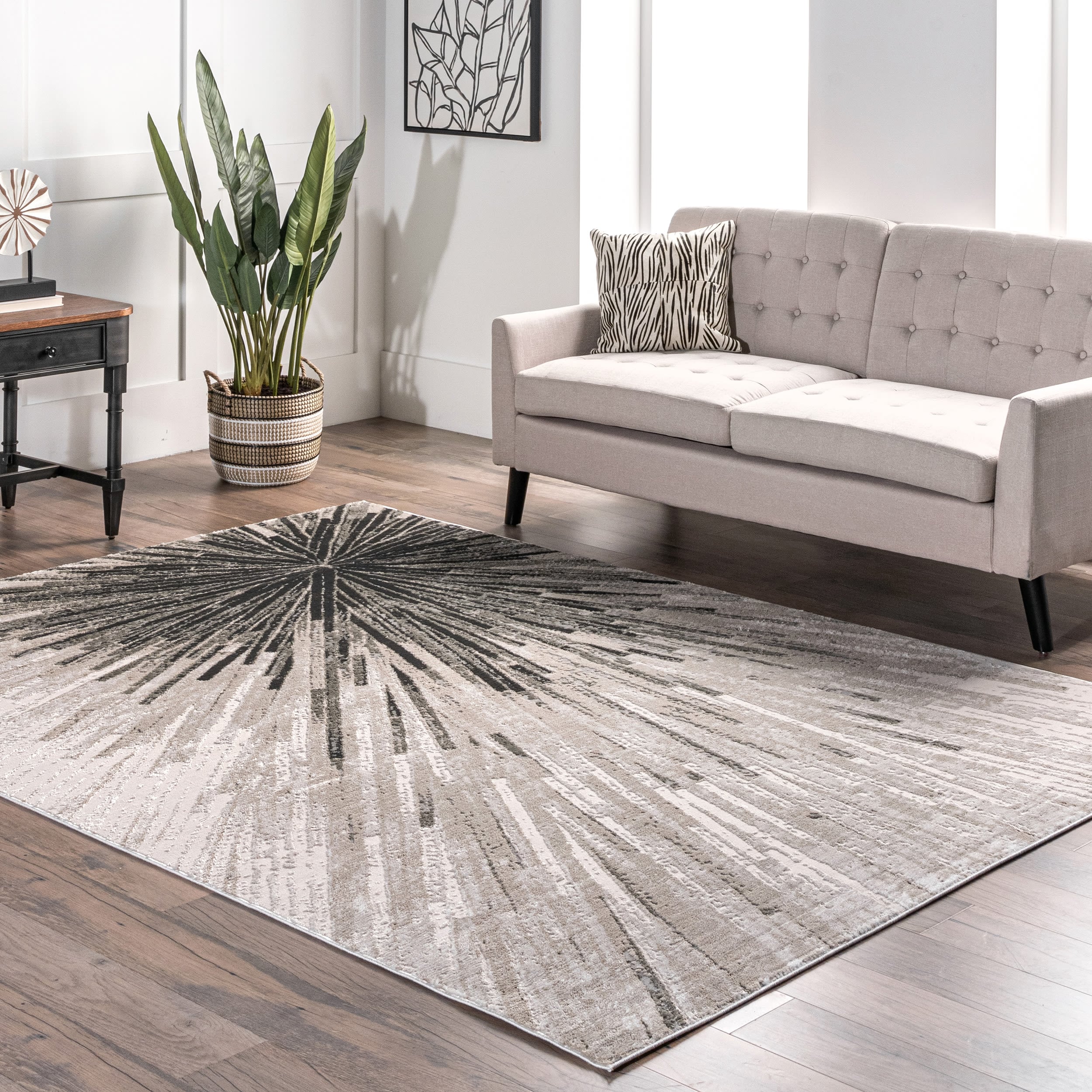nuLOOM CFDR08B-406 Druzy 4 x 6 (ft) Loomed Synthetic Beige Rectangular Indoor Abstract Area rug
