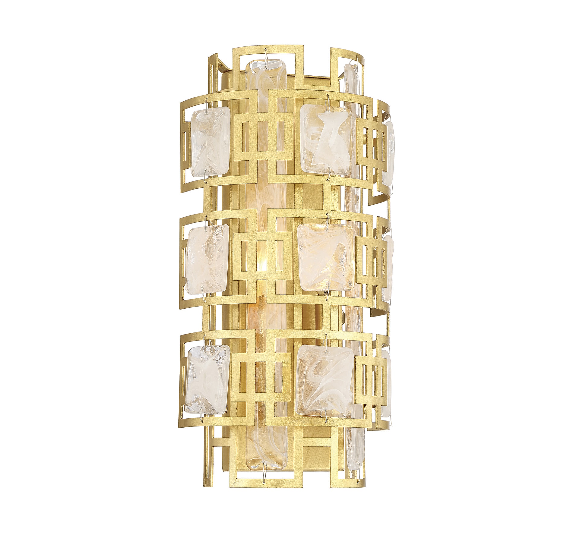 Savoy House 9-2030-2-260 Portia 8-in W 2 -Light Brushed Gold Wall Sconce