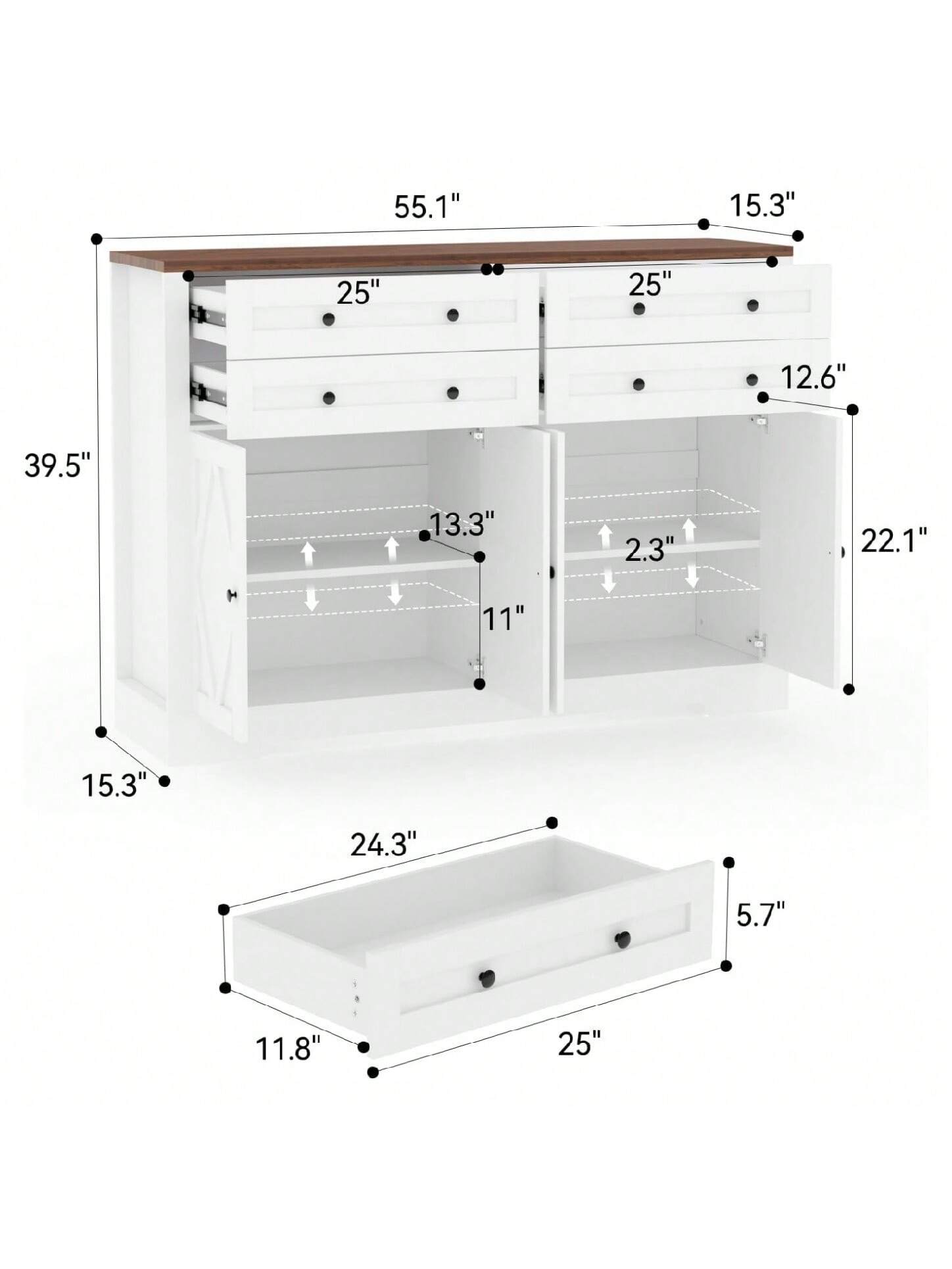 Qeetex BY-PHK-34WAXDSP Bathroom-Wall-Cabinets - View #5