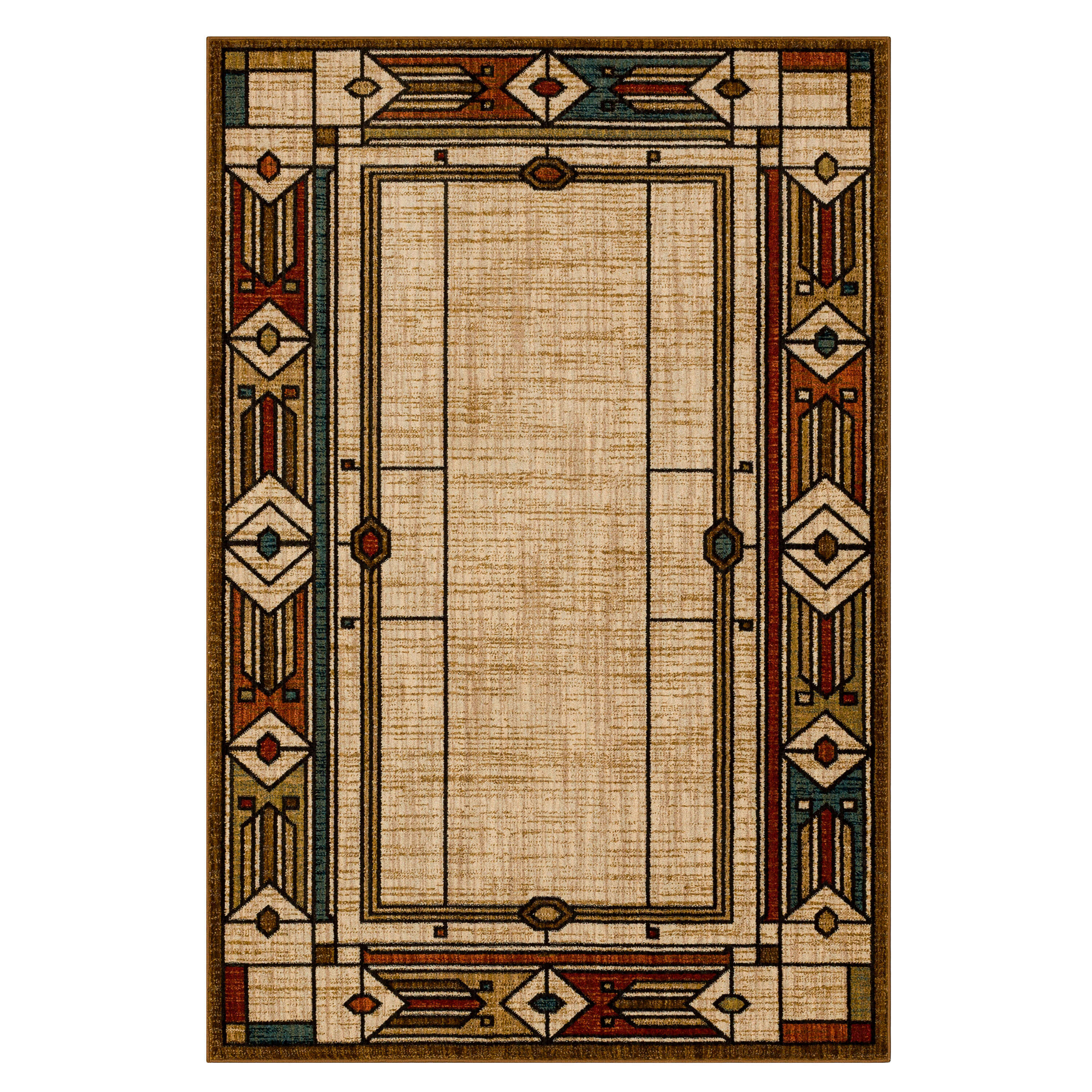 Allen Roth Looking Glass 5 X 8 Brown Indoor Geometric Area Rug In The   60917295 