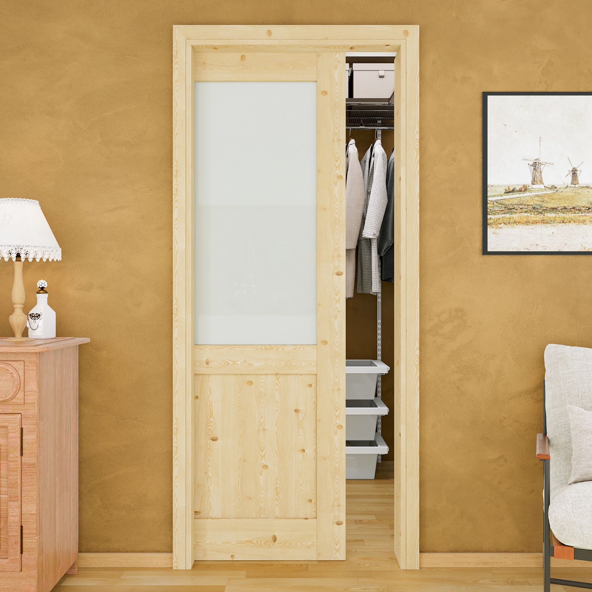 JUJUBON IN-PDPK-1/2L-P-W-32 Pocket-Doorframe-Screens - View #3